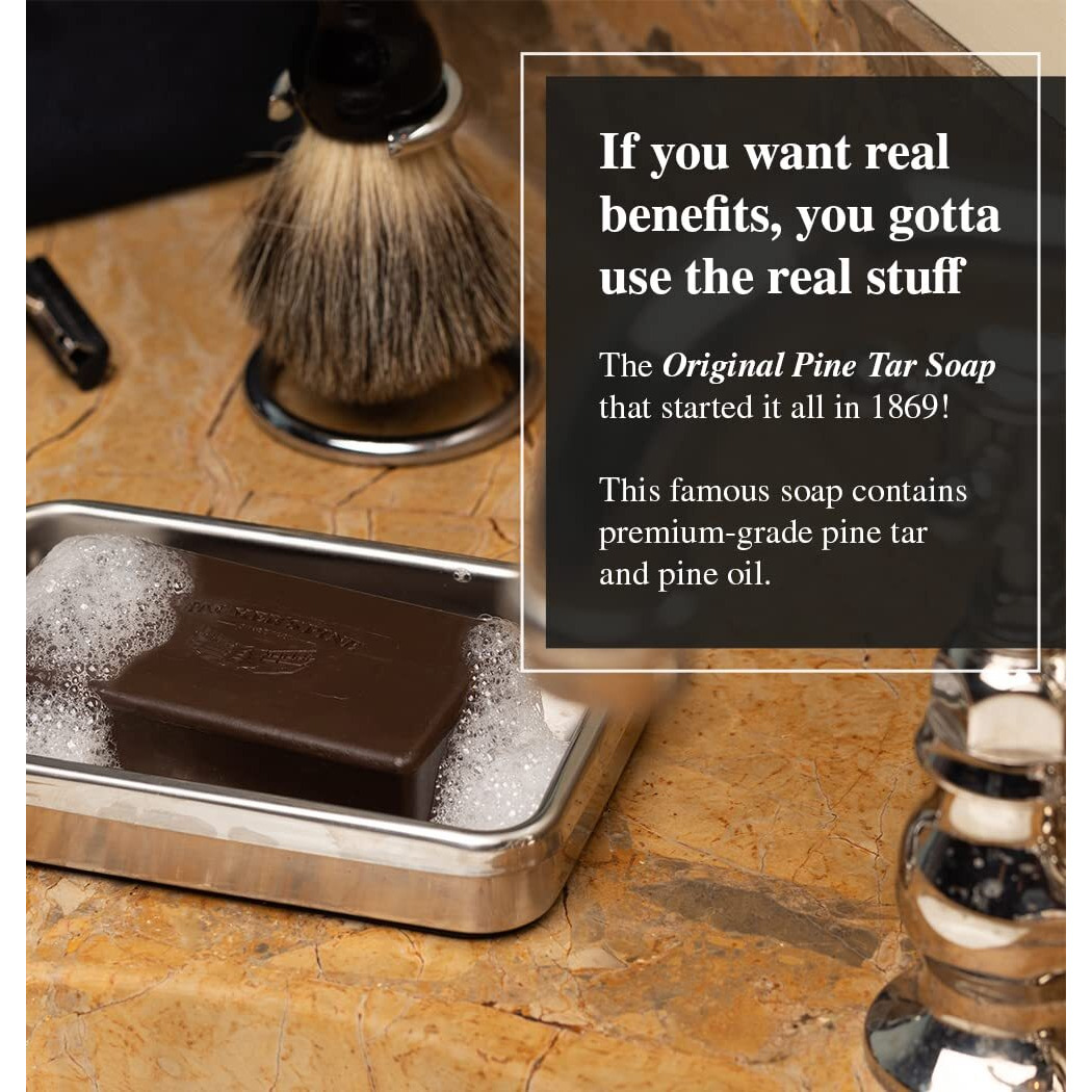 Packer's Pine Tar Soap | The Original Mens Body Soap Made With Natural Pine Tar And Pine Oils | All Natural Mens | Paraben, Sulfate, And Creosote Free (3 Pack)