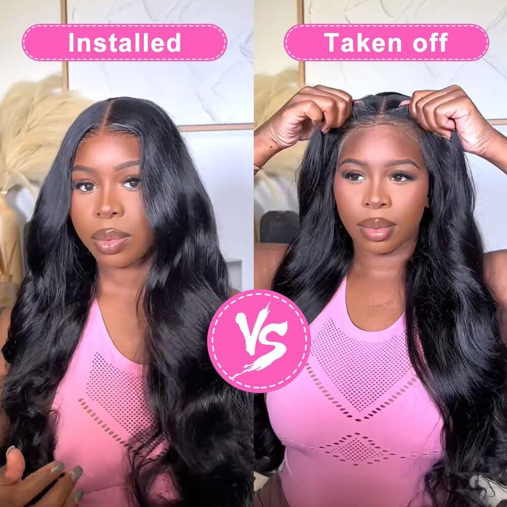 Uveous 32 Inch 5X5 Hd Lace Closure Wigs Human Hair 180% Density Body Wave Lace Front Wigs No Glue Wear And Go Glueless Wigs Human Hair Pre Cut 3 Seconds To Wear Glueless Wig