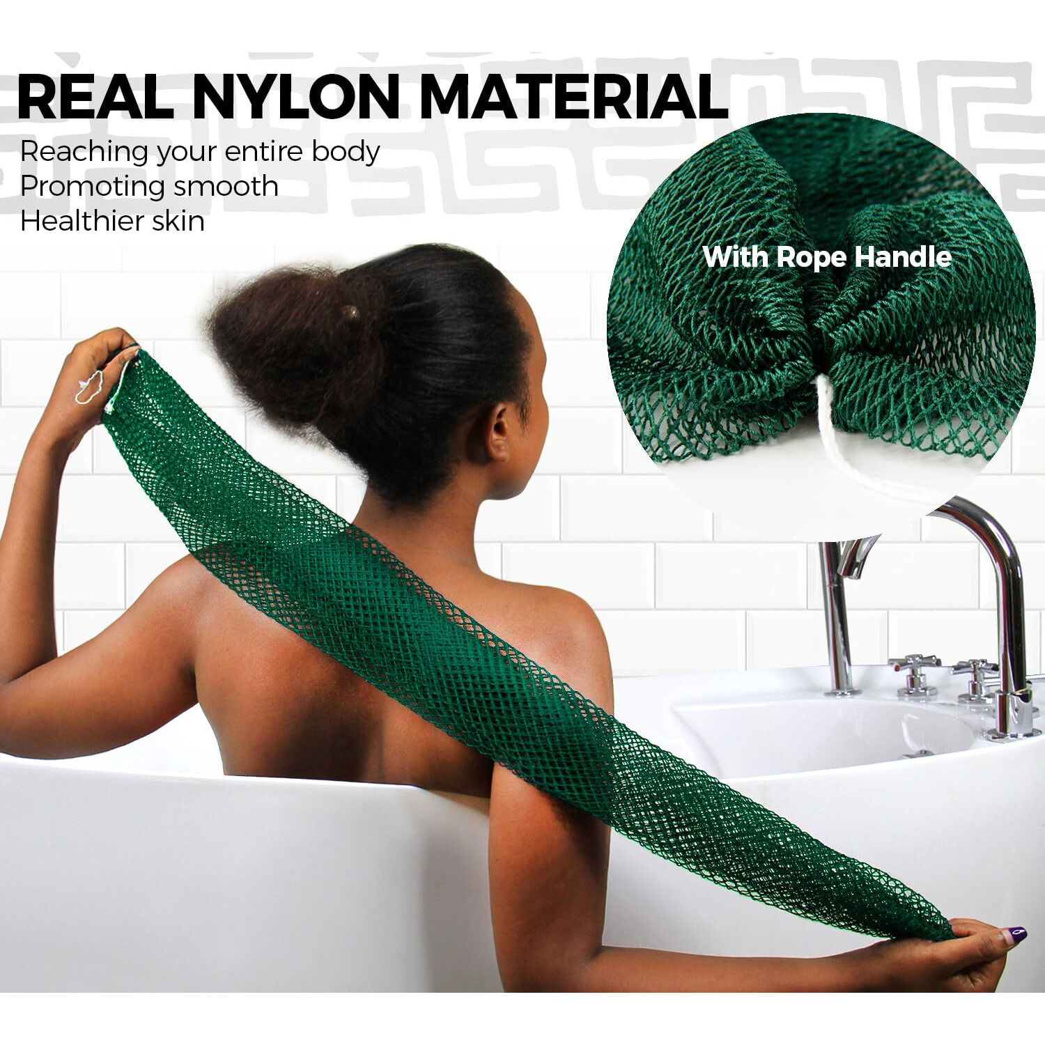 African Net Sponge Authentic - Real African Exfoliating Sponge With Knots - African Net Washcloths For Body Scrubber Exfoliator - Back Scrub For Shower