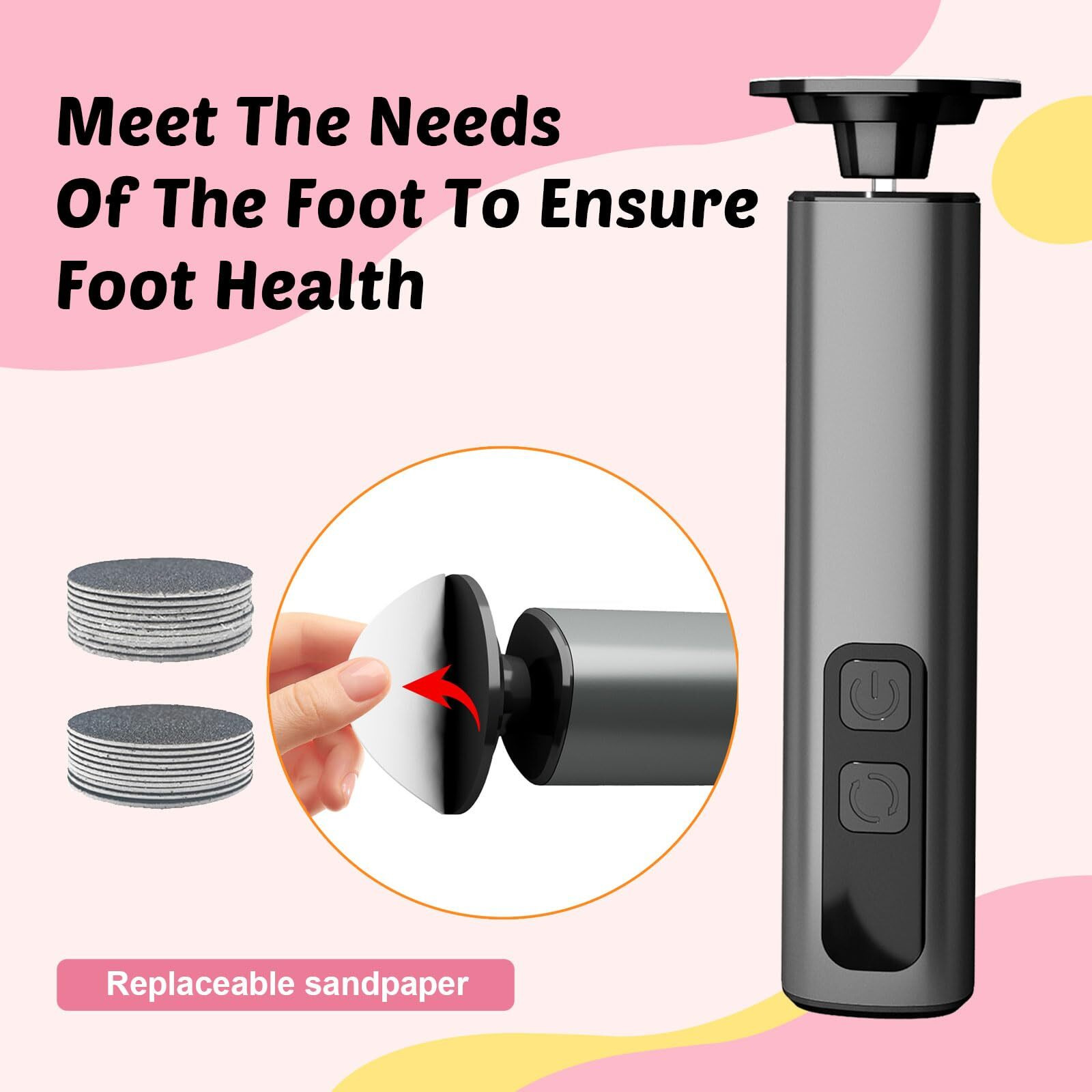 Dolcevitae Electric Foot Callus Remover & Nail File - Electric Callus Remover For Feet, 9 Adjustable Speeds, 1800Mah Rechargeable, Portable Aluminum Body W/Type-C Charging For Home & Travel (Black)