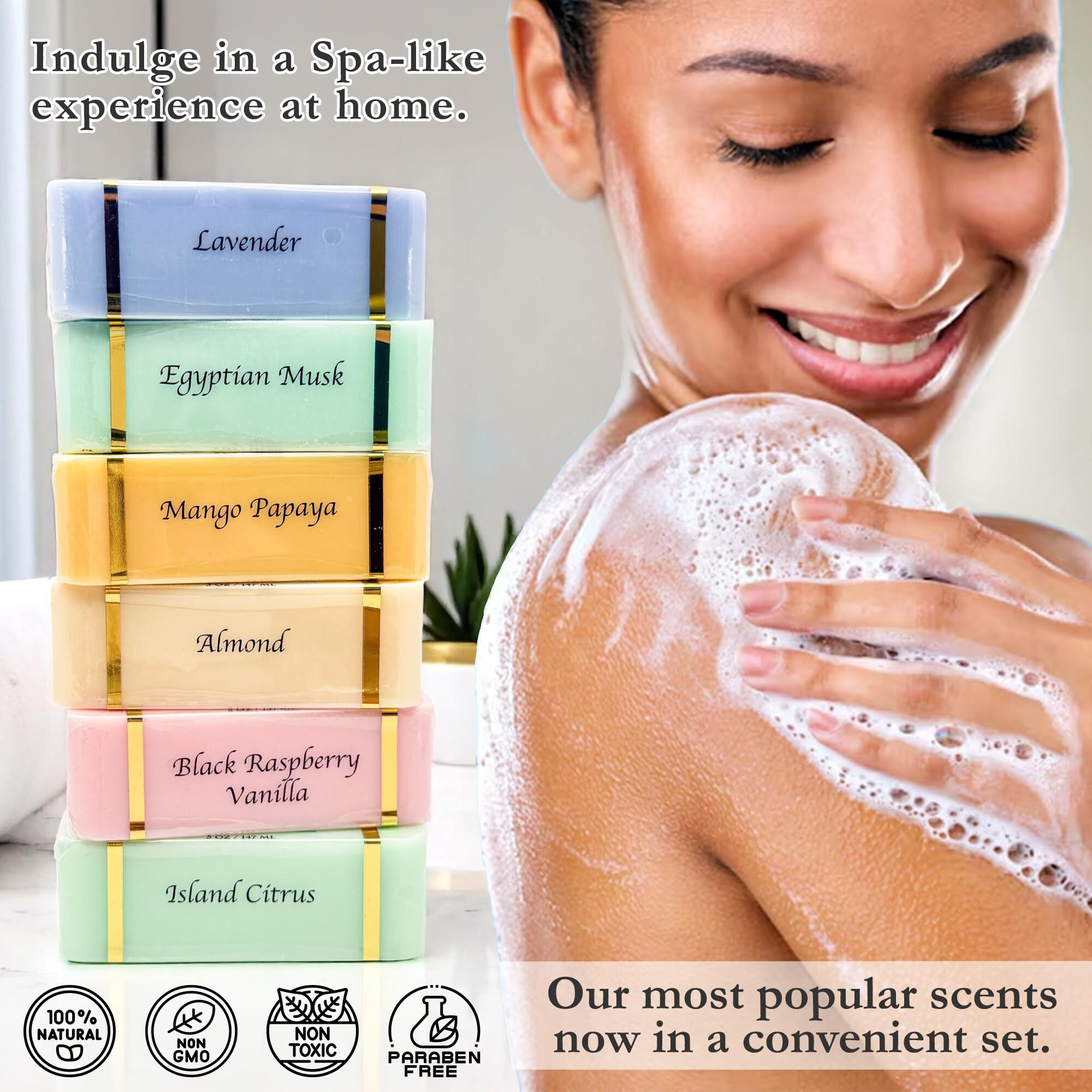 The Grecian Soap Company Goat Milk And Olive Oil Bar Soap - 6-Pack (5 Ounces Each, Total 30Ozs.) - Moisturizing Body Wash, Bar Soap For Bath And Shower, Goat Milk, Non-Toxic, Made In Usa
