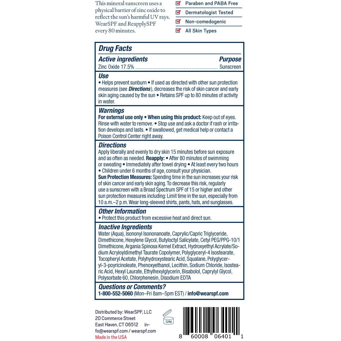Wear Spf Mineral Sunscreen Lotion - Sweat & Water-Resistant Spf 30