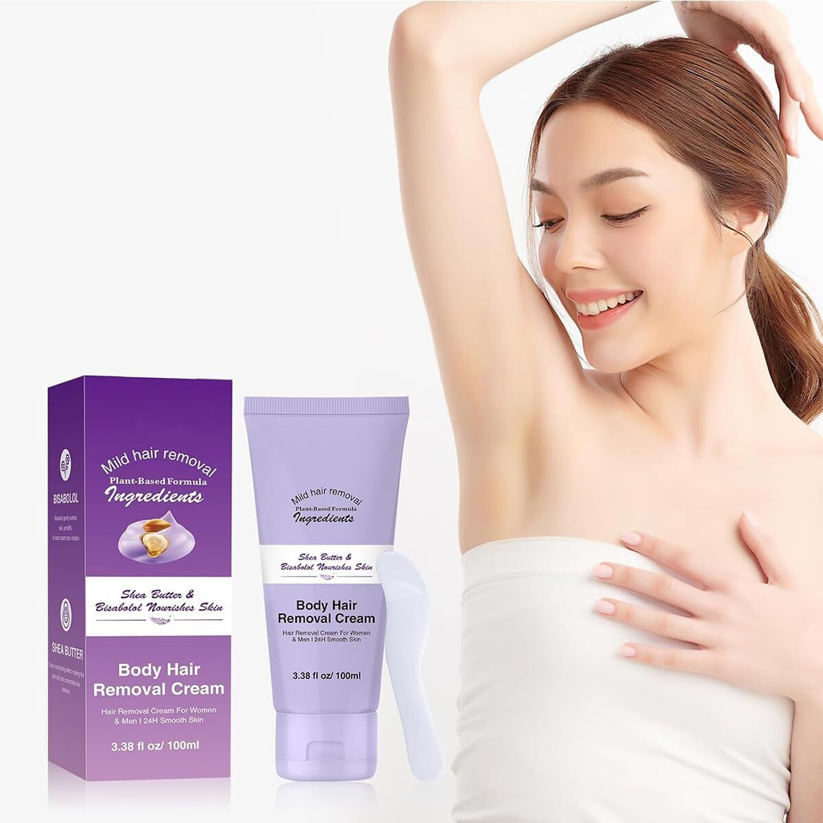 Body Hair Removal Cream With Spatula Applicator, Gentle Painless Hair Removals Cream Kit, Body Hair Removers Creams For Unisex