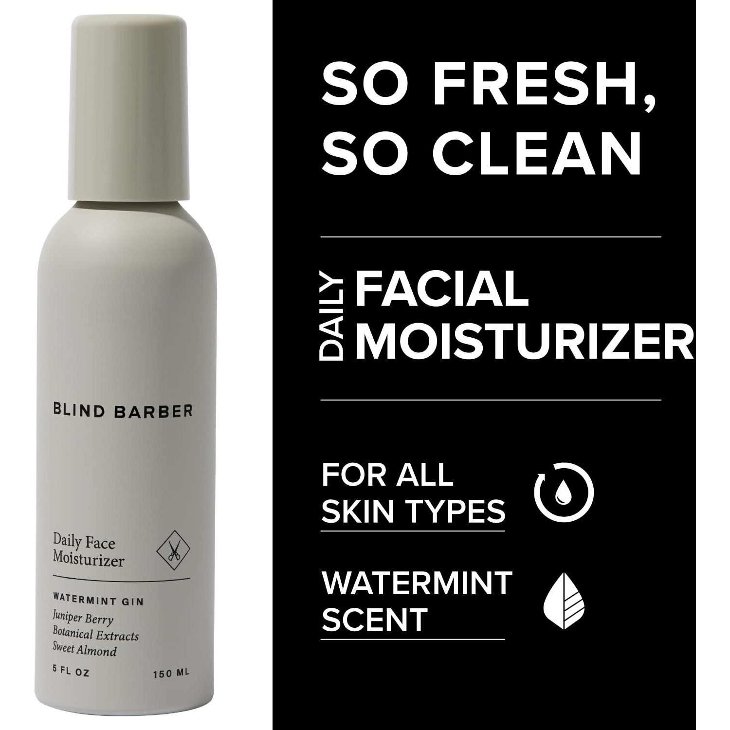 Blind Barber Daily Face Moisturizer - Daily Face Cream & Aftershave Lotion For Dry Skin - Skincare For Men - Good For All Skin Types (5Oz / 150Ml)
