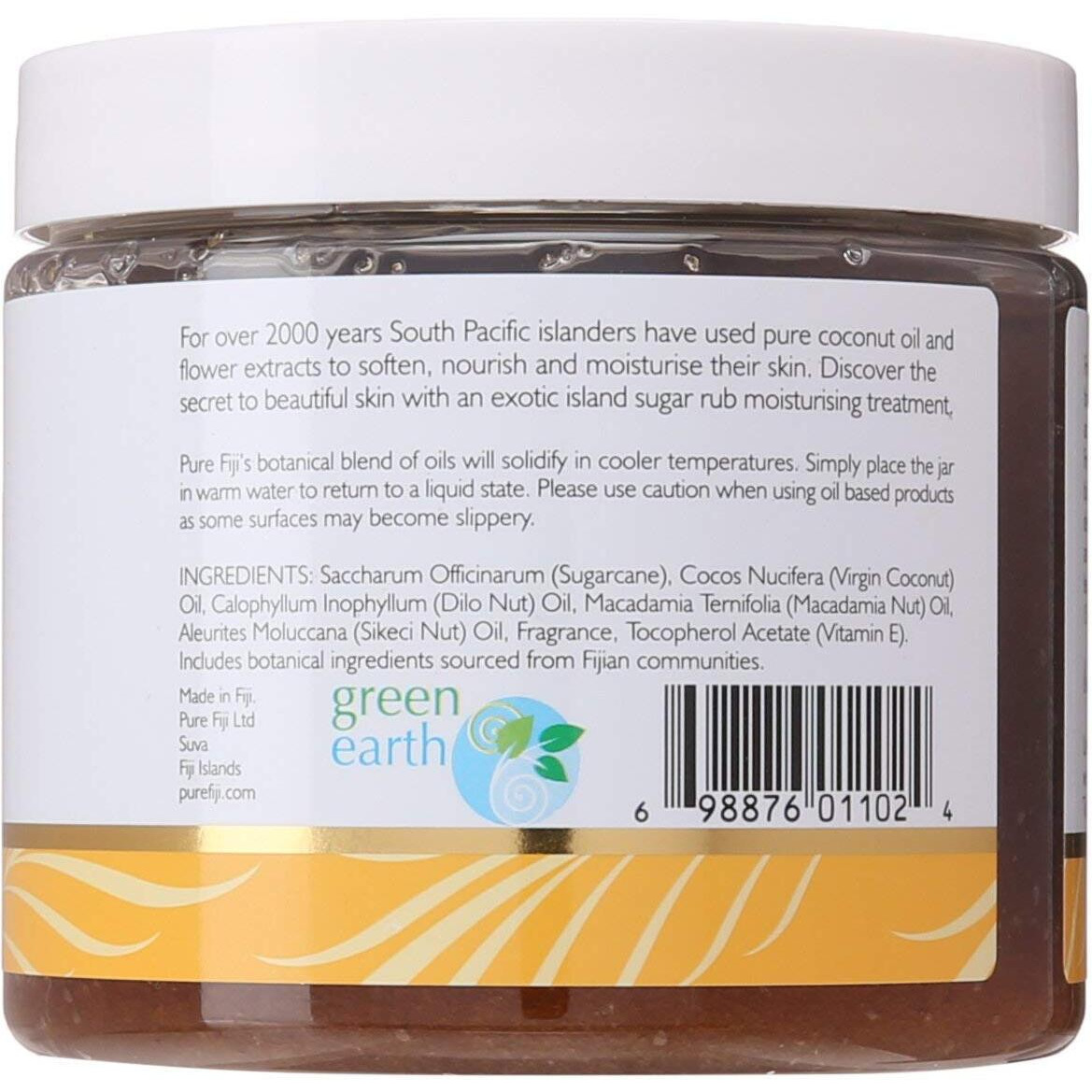 Pure Fiji Coconut Sugar Body Scrub - Body Exfoliator Scrub Natural Origin For Smooths And Softens Skin - Organic Exfoliating Sugar Scrub For Body, Pineapple, 15.5 Oz