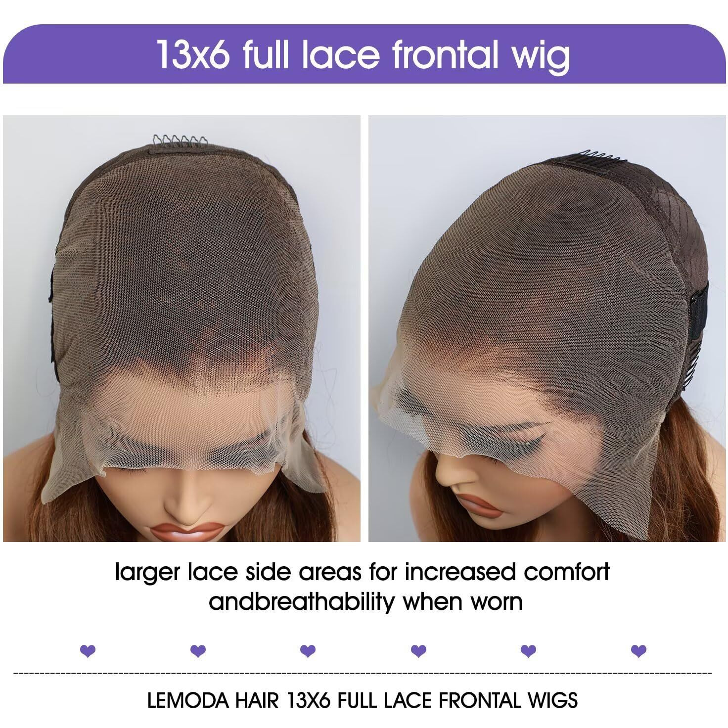Lemoda 210% Ginger 13X6 Full Lace Frontal Human Hair Wigs 28Inch Body Wave 13X6 Hd Transparent Lace Front Wigs Brazilian Virgin Human Hair Wigs Great Qaulity Trendy Color