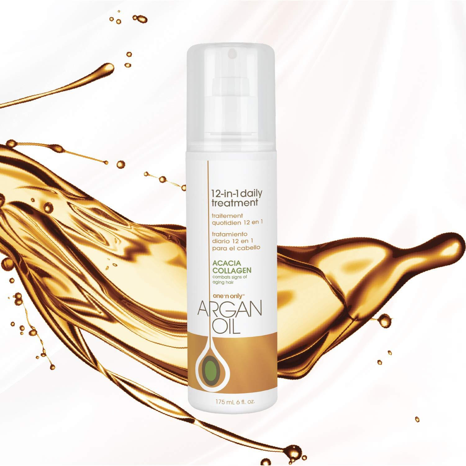 One N' Only Argan Oil 12-In-1 Daily Treatment Lightweight, Helps Control Frizz, Smooths, Detangles, Moisturizes, Strengthens And Adds Body To Dry, Damaged Hair, 6 Fl Oz