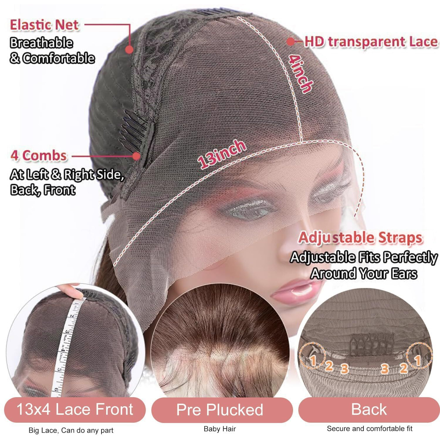 Alimubi Chocolate Brown Lace Front Wig Human Hair For Women 13X4 Hd Body Wave Lace Frontal Wigs Pre Plucked With Baby Hair Glueless Wigs 180% Density 32Inch