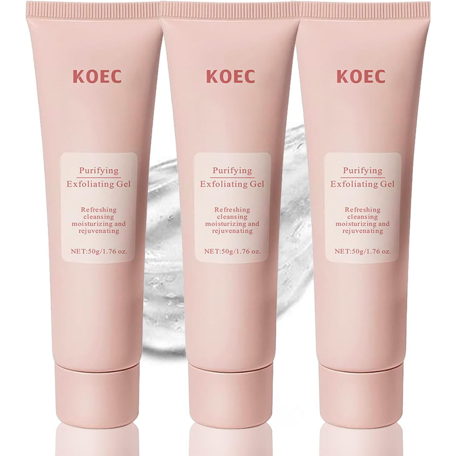 Exfoliating Face Scrub, Purifying Exfoliating Gel, Face Exfoliator, Facial Scrubs, Body & Facial Scrub, Gentle Facial Exfoliator Cleanser For All Skin Types, Cleans Dirt & Oils (3Pcs)