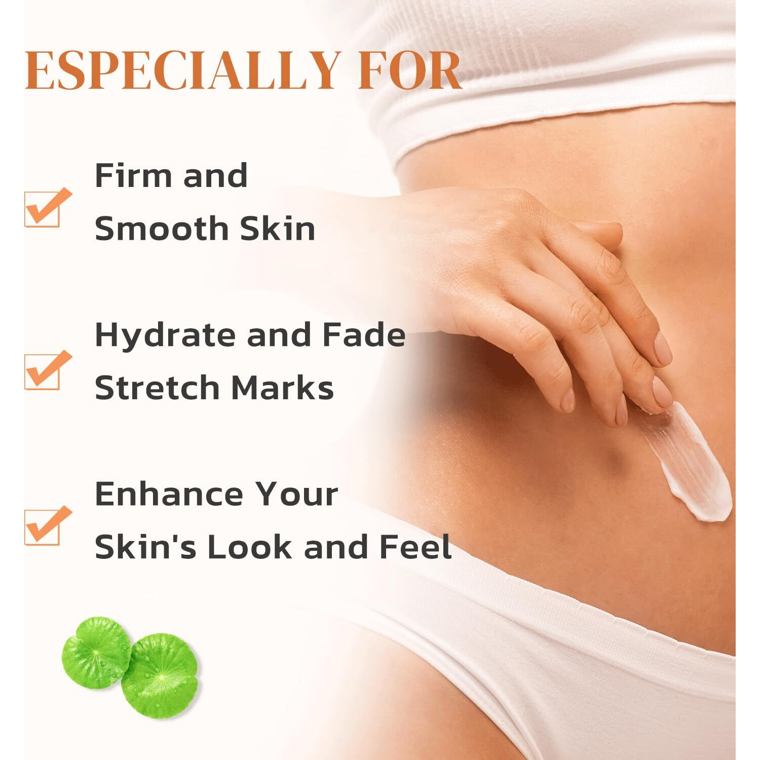 Green Luxe B Flat Belly Firming Cream - Skin Tightening Cream For Body Lift & Tone Tummy, Thighs, Booty & Arms - Stretch Mark & Cellulite Sculpting Lotion For Women - 3.38 Fl Oz