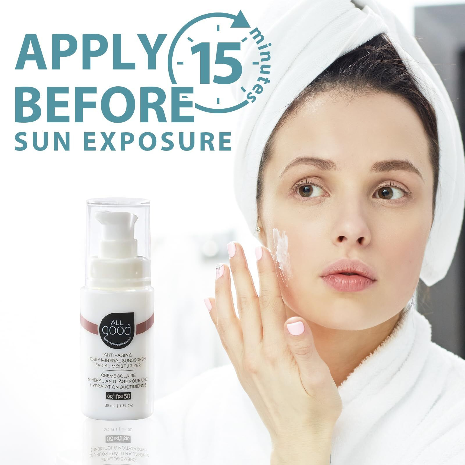 All Good Anti-Aging Daily Mineral Sunscreen Face Moisturizer With Spf 50 Protection | W/Hyaluronic Acid, Niacinamide, Calendula Extract | Hydrating Facial Lotion W/Broad Spectrum Protection - 1Oz