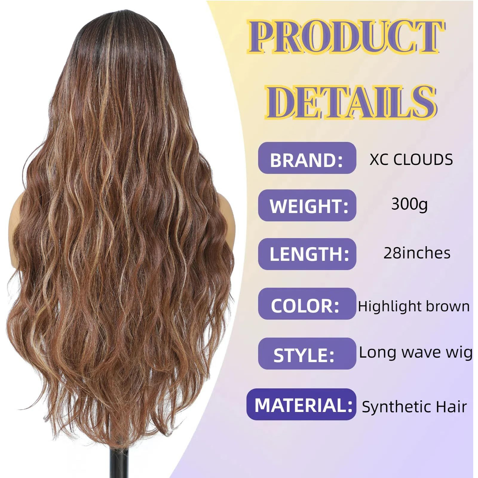 Higlight Blond Lace Front Wig 28 Inch Long Wavy Natural Wave Wigs 13  4  1 Pre Plucked Glueless Wig Synthetic Hair For Women Loose Body Wave With Natural Hairline Heat Resistant Synthetic Wavy Wig