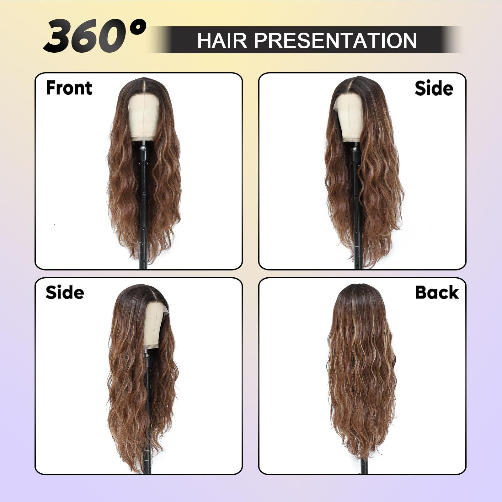 Higlight Blond Lace Front Wig 28 Inch Long Wavy Natural Wave Wigs 13  4  1 Pre Plucked Glueless Wig Synthetic Hair For Women Loose Body Wave With Natural Hairline Heat Resistant Synthetic Wavy Wig