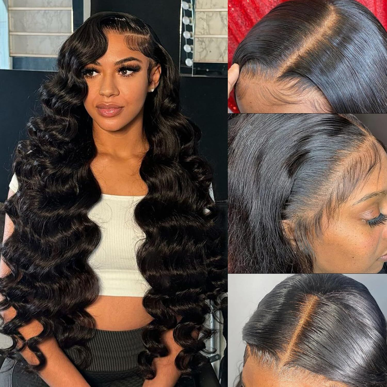 Samrabeauty 22 Inch 13X6 Lace Front Wigs Human Hair 200 Density Body Wave Lace Front Wigs Human Hair Hd Lace Wigs For Women Pre Plucked Frontal With Baby Hair