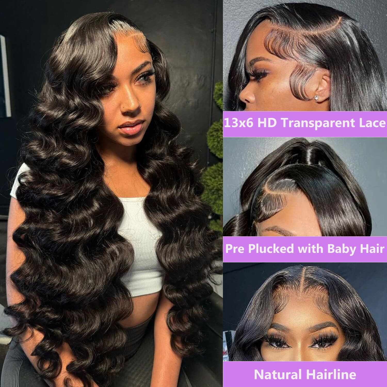 Samrabeauty 22 Inch 13X6 Lace Front Wigs Human Hair 200 Density Body Wave Lace Front Wigs Human Hair Hd Lace Wigs For Women Pre Plucked Frontal With Baby Hair