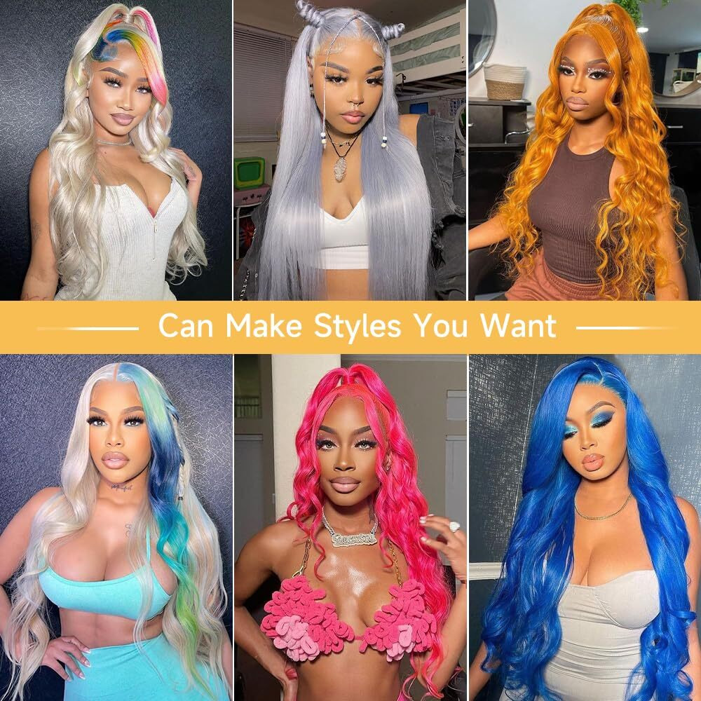 Keabalo 613 Lace Front Wig Human Hair 13X6 Transparent Lace Blonde Lace Front Wigs Human Hair Pre Plucked Glueless Wigs Human Hair 180% Density Body Wave Human Hair Wig 22 Inch
