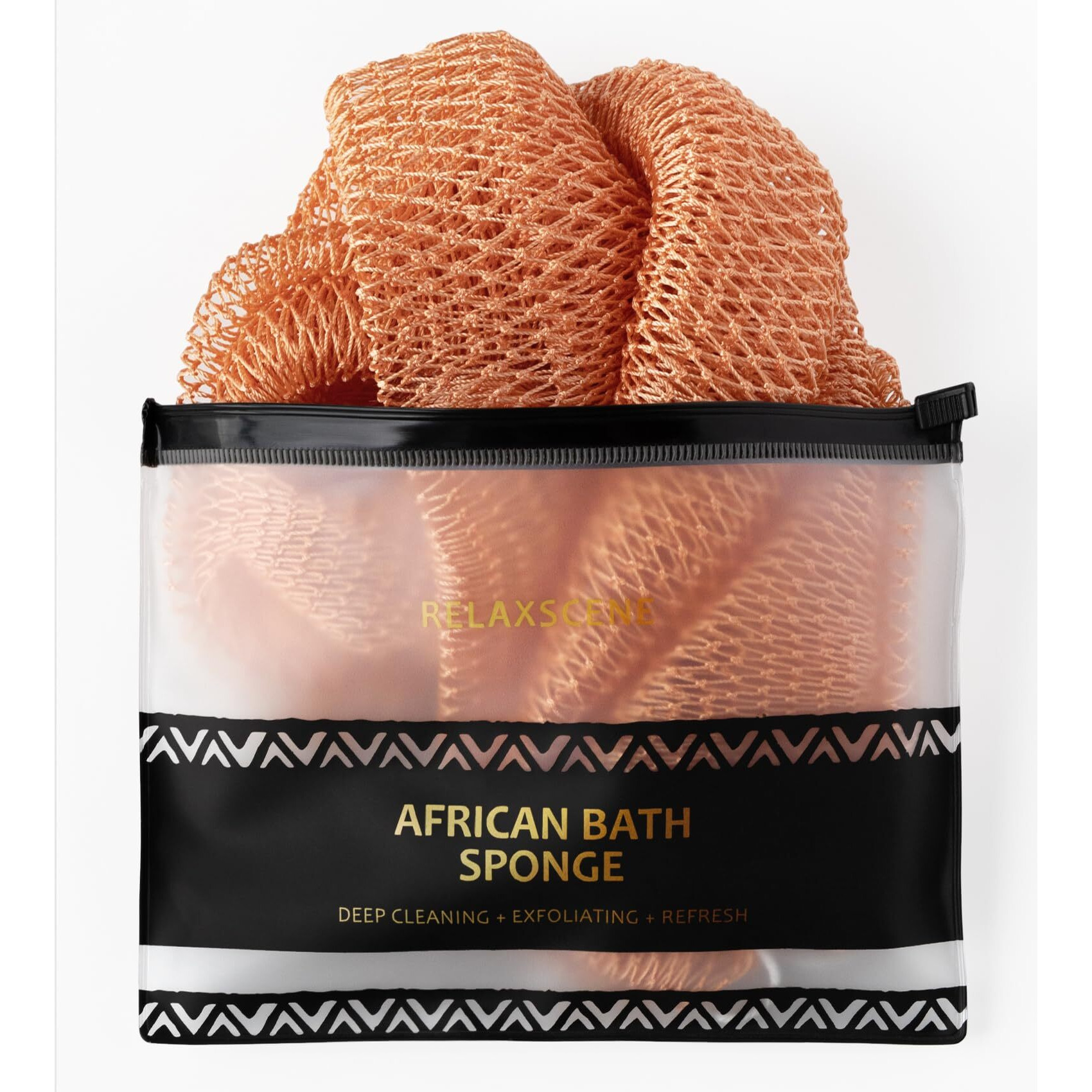 African Net Sponge Authentic - Exfoliating Back Scrub Bath Sponge With Knots - Afro Scrub Body Scrubber Exfoliator Washcloth - African Body Care Daily Use Shower Essentials