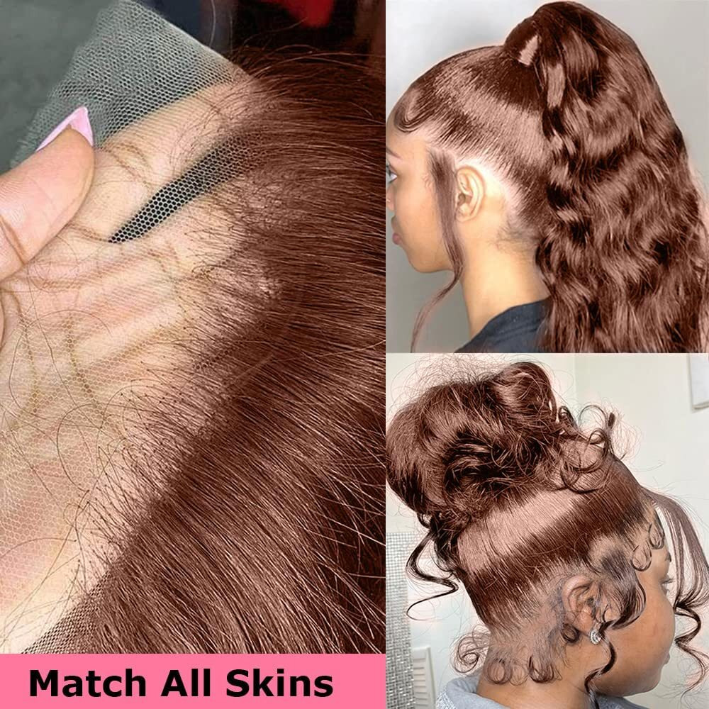 Chocolate Brown Lace Front Wigs Human Hair With Baby Hair 200 Density 13X4 Body Wave Lace Frontal Wigs Pre Plucked Hairline 4 Brown Wig 26 Inch
