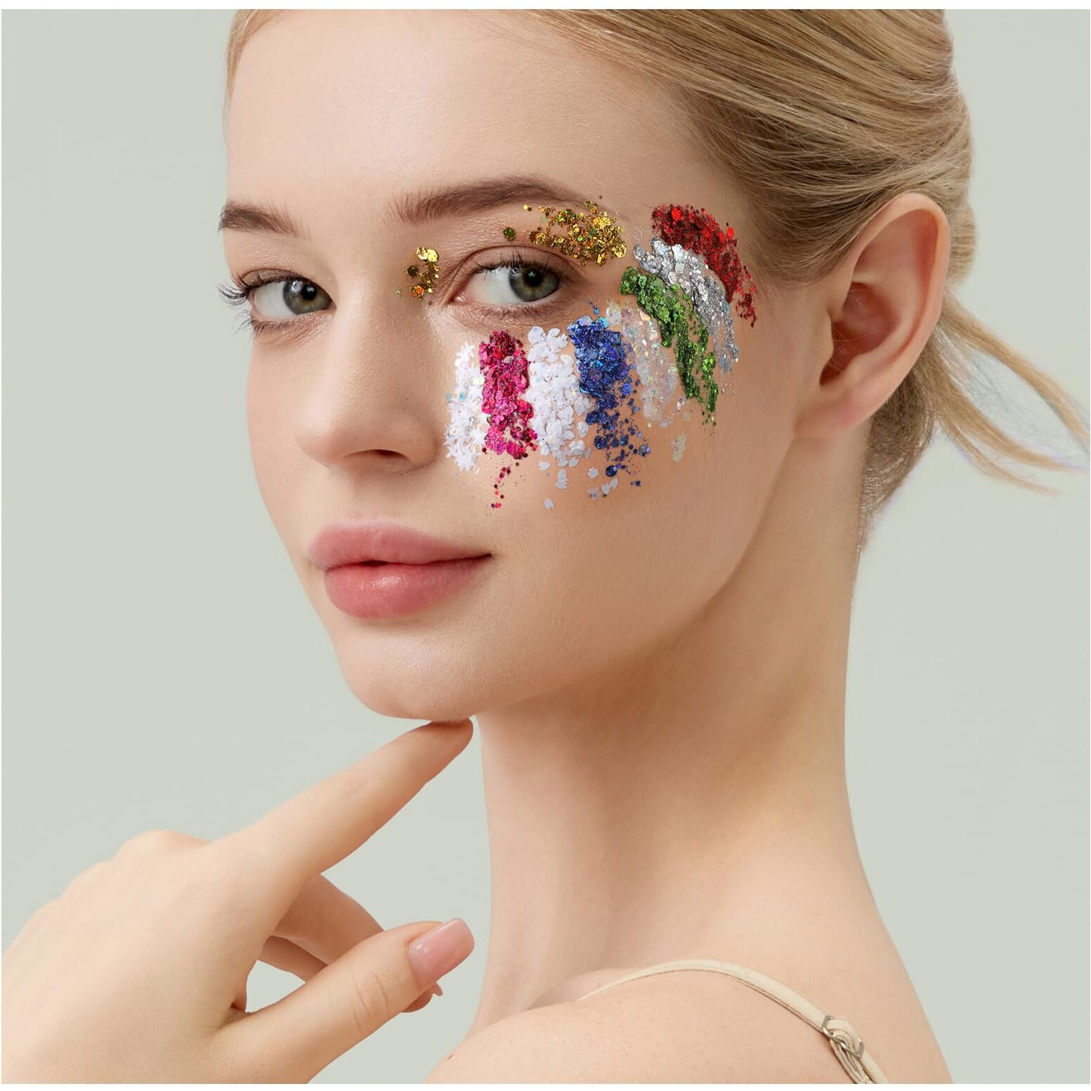 Teenitor Face Glitter, 9 Jars Body Glitter Gel, 9 Colors Makeup Gel Glitter For Face And Body, Hair