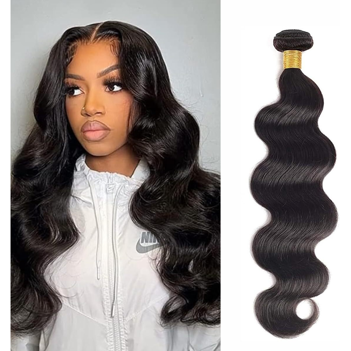 Body Wave Bundle Human Hair 16 Inch 10A Grade Human Hair Bundles 100% Unprocessed Brazilian Virgin Hair Bundles Double Machin Weft(Single Bundle)