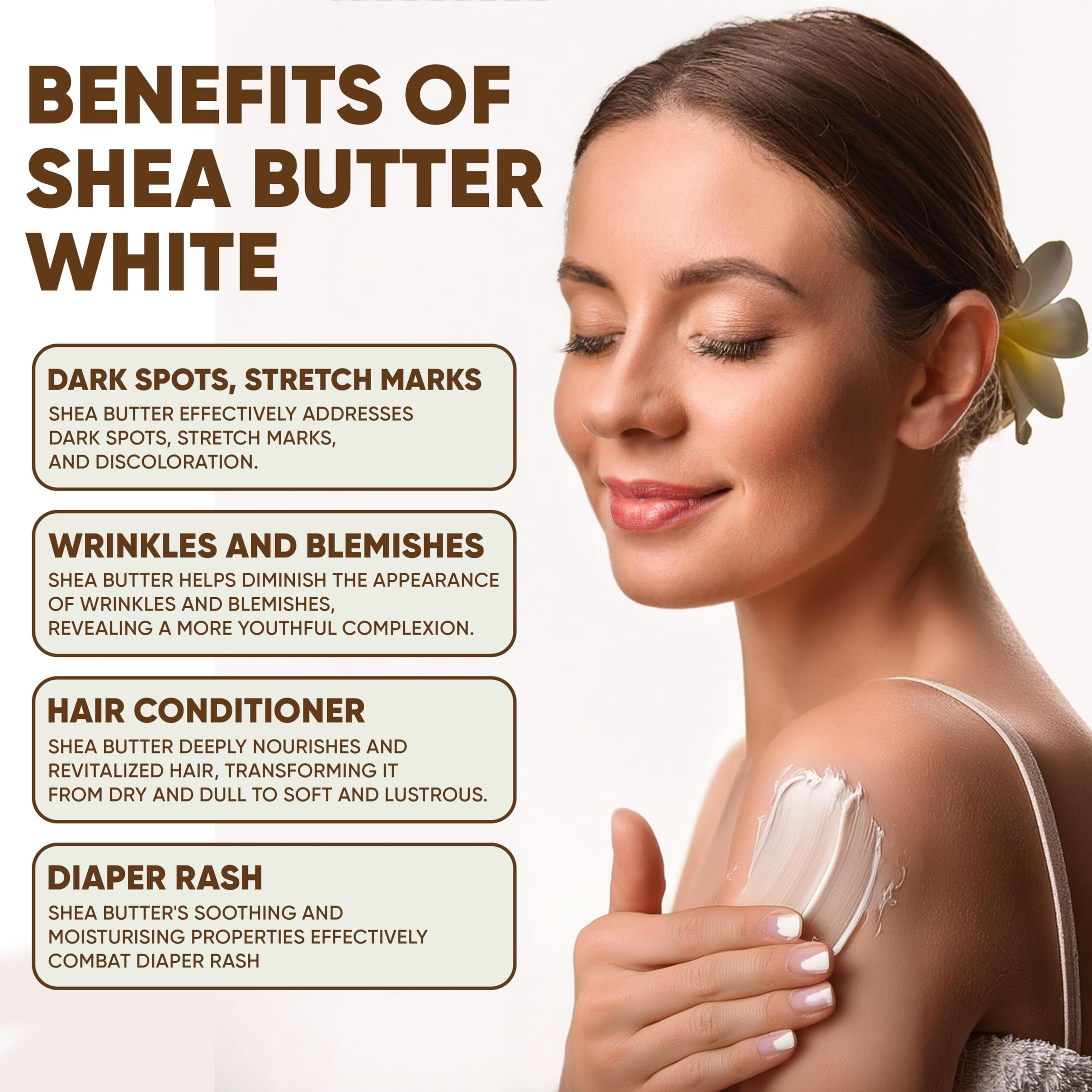 Herboganic Pure Raw African Shea Butter, Organic White Ivory Premium 100% Natural Unrefined Ghana Skin Beauty Care Face Body Hair Scalp Non Gmo (5 Lb) (Shea Butter 5 Lb)