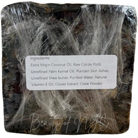 Aleheri's African Black Soap With Cloves 16 Oz - 100% Natural Ingredients From Ghana - For All Skin Types - Helps Rejuvenate, Moisturize, Gently Cleanse & Nourish Face & Body - Invigorating Aroma
