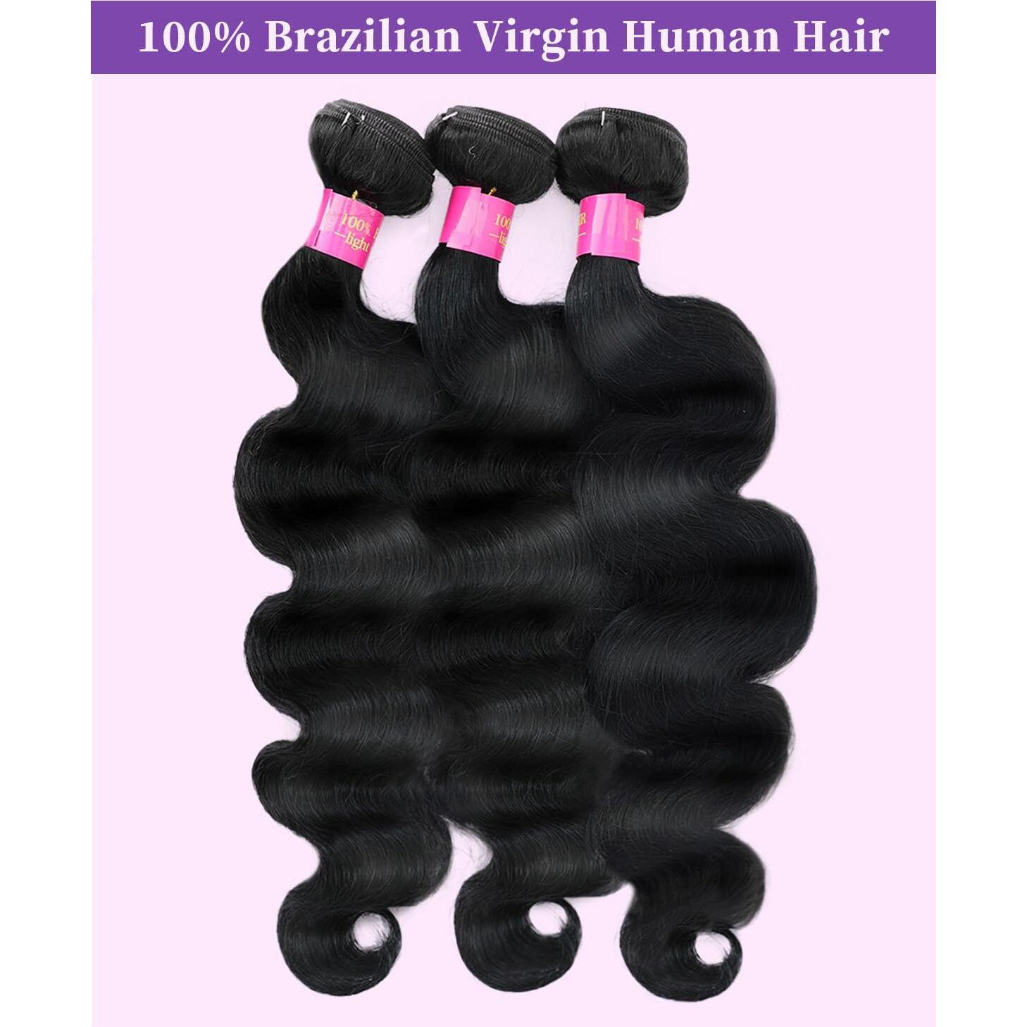 Human Hair Bundles 18 20 22 Inch 3 Bundles Human Hair Body Wave 12A Real 100% Raw Unprocessed Brazilian Virgin Sew In Quick Weave Natural Black Deals Thick Hair Extensions