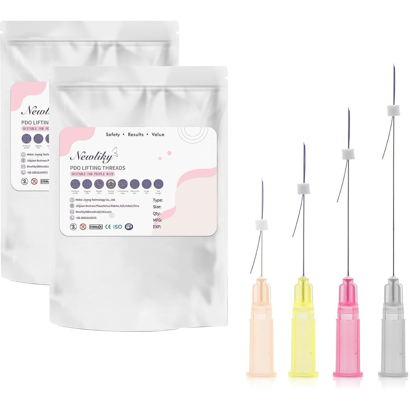 Newliky Pdo Mono Threads For Face Lift Korea Pdo Threads With Sharp Tip Mono Smooth Threads Type For Whole Body Lifting 26G60Mm 20Pcs