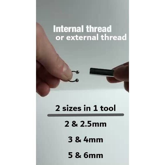 Body Jewelry Ball Holder/Removal Tool - 2 Sizes Per Tool (5Mm & 6Mm)