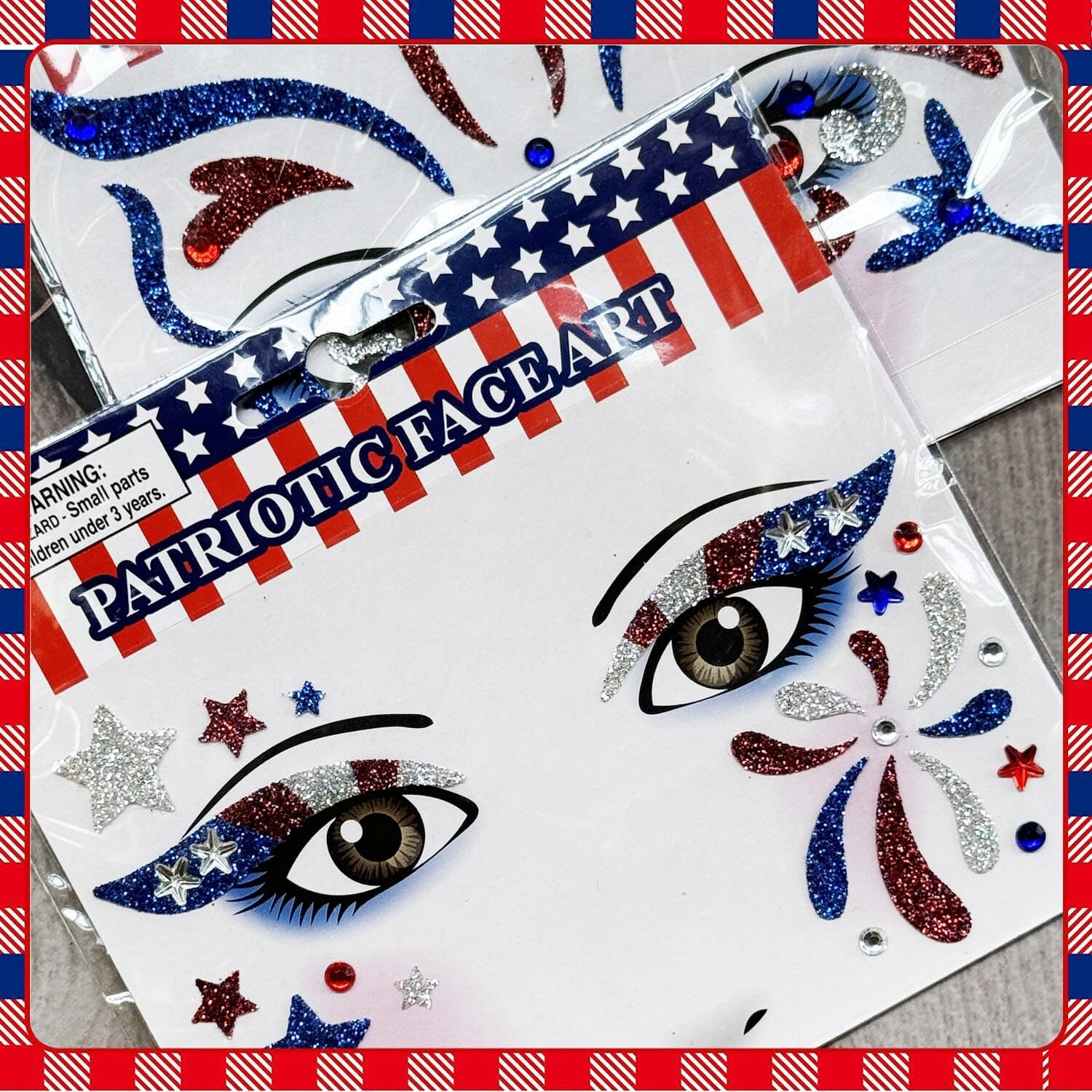 4Th Of July Face Gems Set, Glitter Usa Star Butterfly Face Temporary Tattoo Patriotic Eye Gems Face Stickers For Women, Body Eyes Jewels Stick On Face For Independence Day Party Festival Accessories