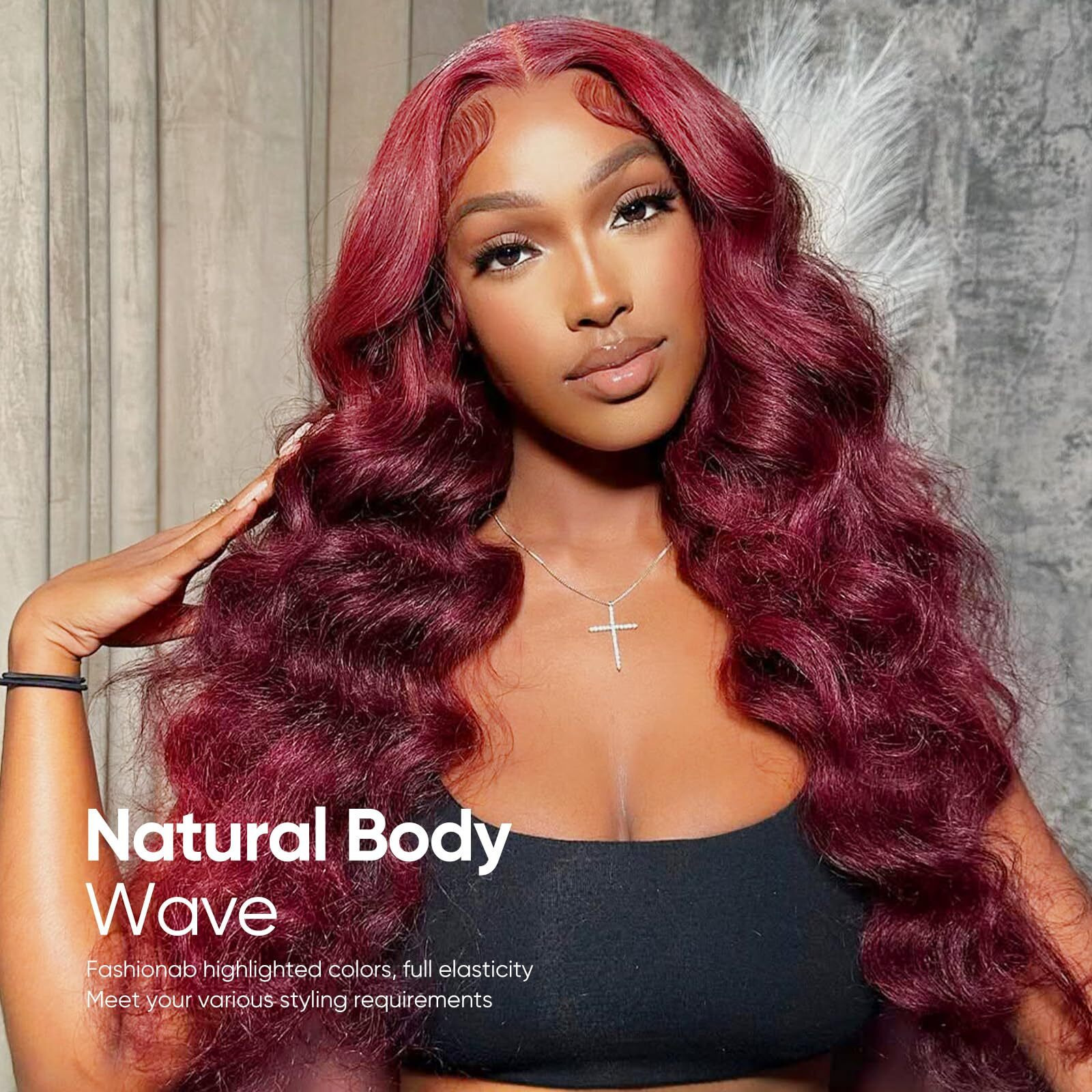 Kesenmu 99J Burgundy Lace Front Wigs Human Hair,13X6 Hd Body Wave Burgundy Lace Frontal Wigs Human Hair Pre Plucked With Baby Hair,210% Density Colored Wine Red Wig Human Hair For Women 18 Inch