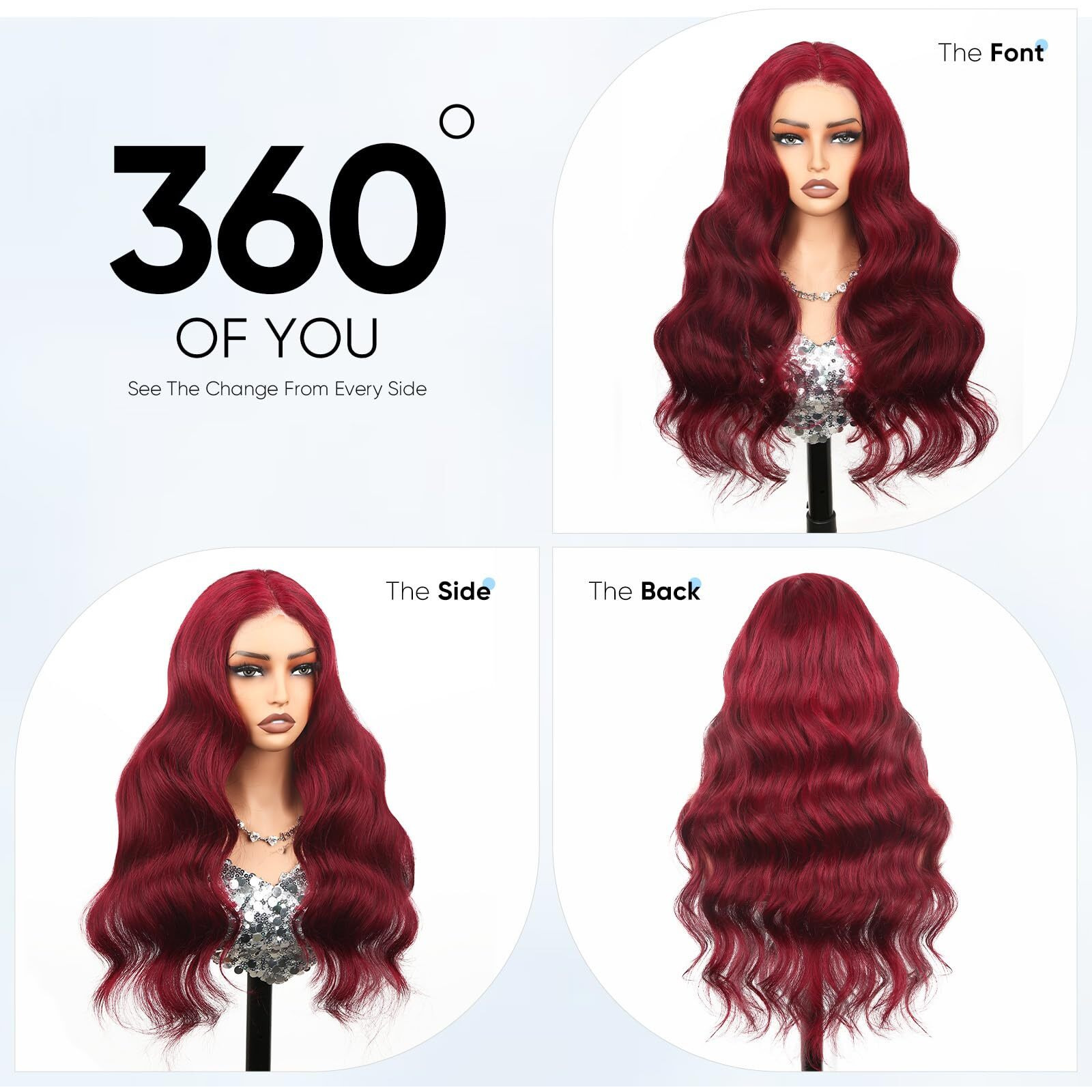 Kesenmu 99J Burgundy Lace Front Wigs Human Hair,13X6 Hd Body Wave Burgundy Lace Frontal Wigs Human Hair Pre Plucked With Baby Hair,210% Density Colored Wine Red Wig Human Hair For Women 18 Inch