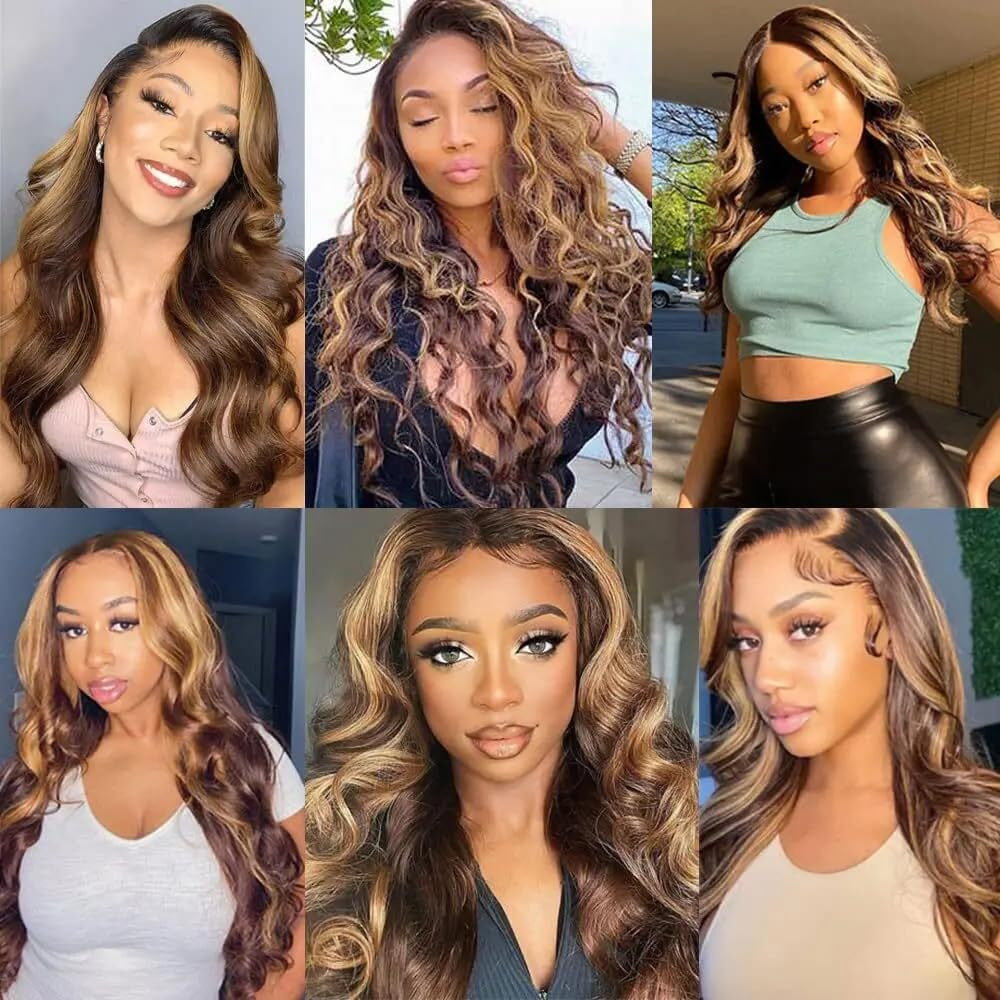 32 32 32 Inch Ombre Honey Blonde P4/27 Body Wave Bundles Human Hair Highlight 3 Bundles Brazilian Virgin Remy Hair Extensions