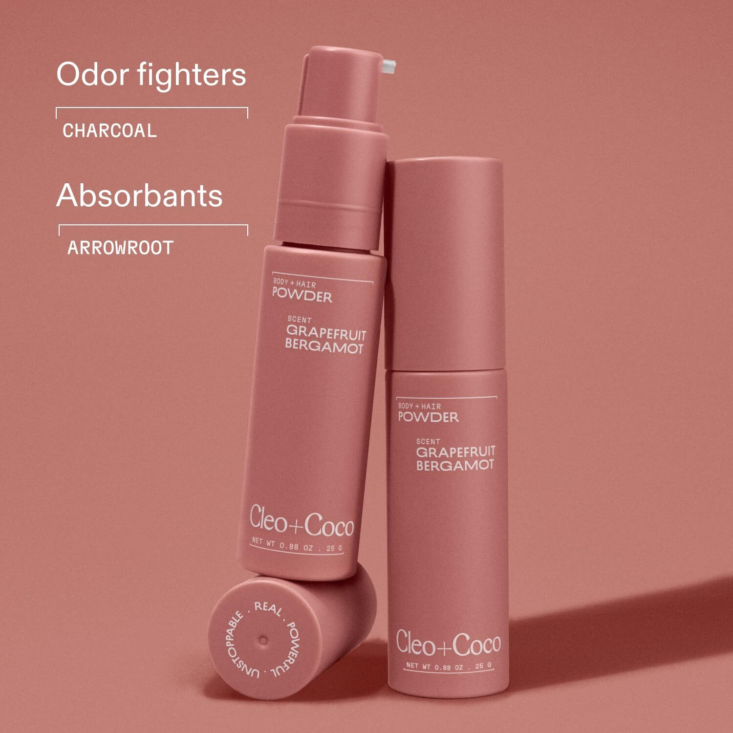 Cleo+Coco - Natural Dry Shampoo Powder - For Body & Hair - For Women - Absorb Odor & Sweat - Essential Oils & Arrowroot Powder - Free Of Talc & Parabens - Pcr - Made In Usa - Grapefruit Bergamot 2.2Oz