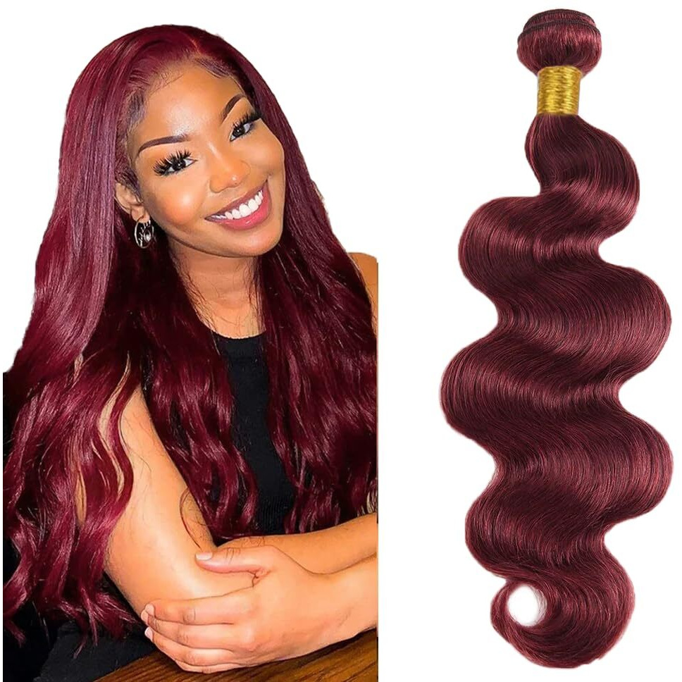 99J Burgundy Bundles Human Hair Body Wave Bundles 32 Inch 1 Bundle Unprocessed Brazilian Virgin Hair Wine Red Body Wave Human Hair Extensions