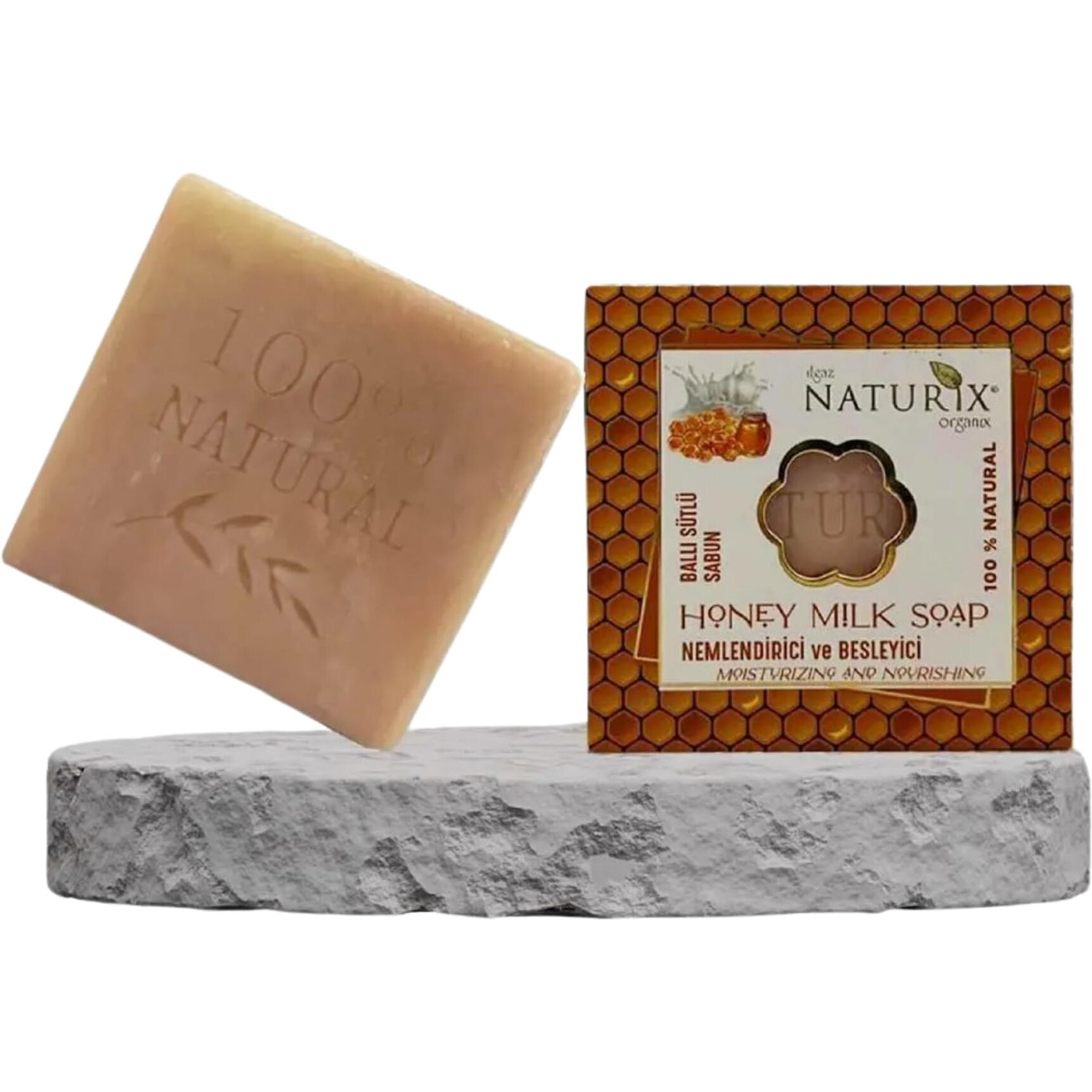 Limopa Organic Bar Soap Moisturizing Soap Made From Natural Oil | Hair Hand Face Body Bath Wash | Skin Care Cleanser Shampoo (Honey Milk)