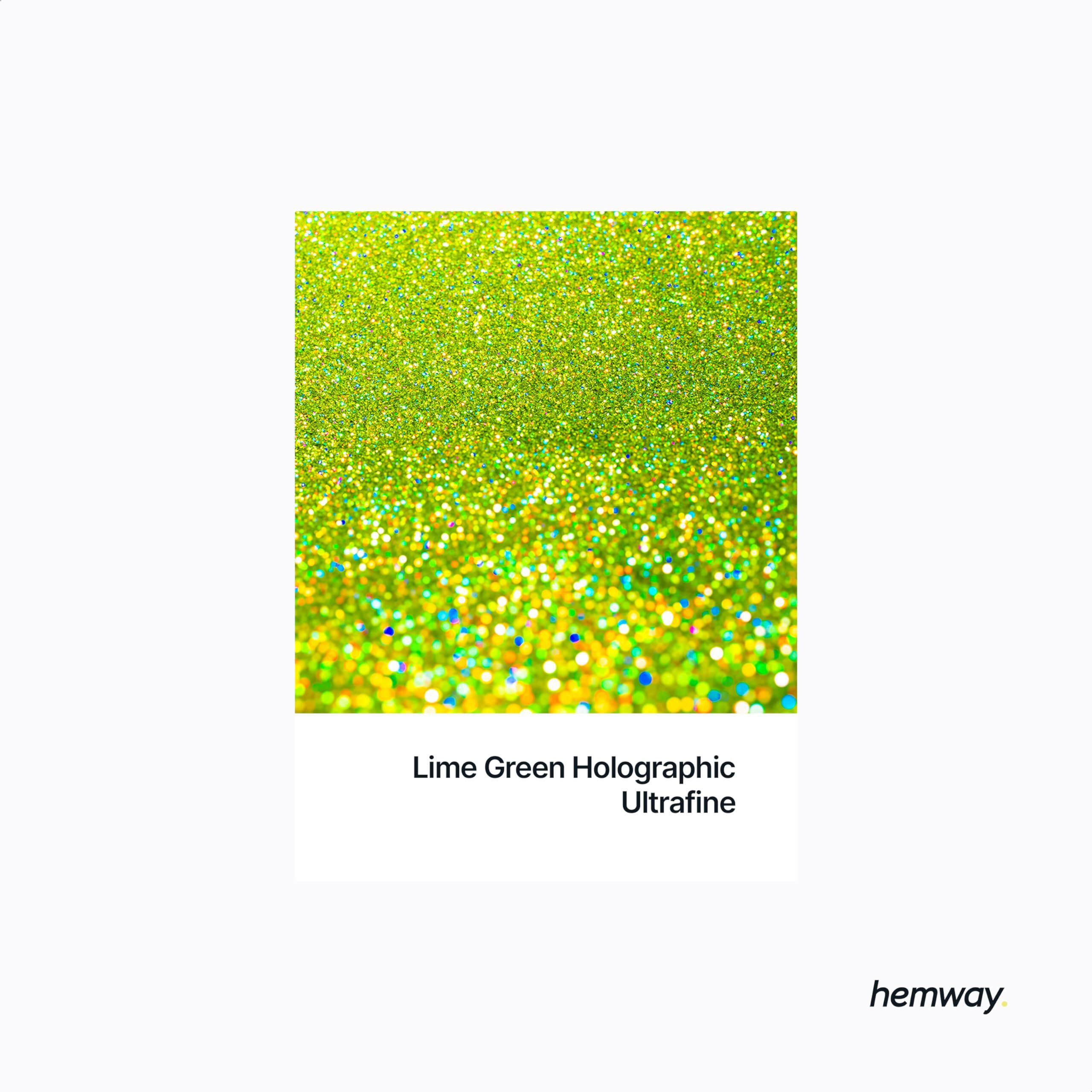 Hemway Eco Friendly Biodegradable Glitter 100G / 3.5Oz Bio Cosmetic Safe Sparkle Vegan For Face, Eyeshadow, Body, Hair, Nail And Festival - Ultrafine (1/128"" 0.008"" 0.2Mm) - Lime Green Holographic