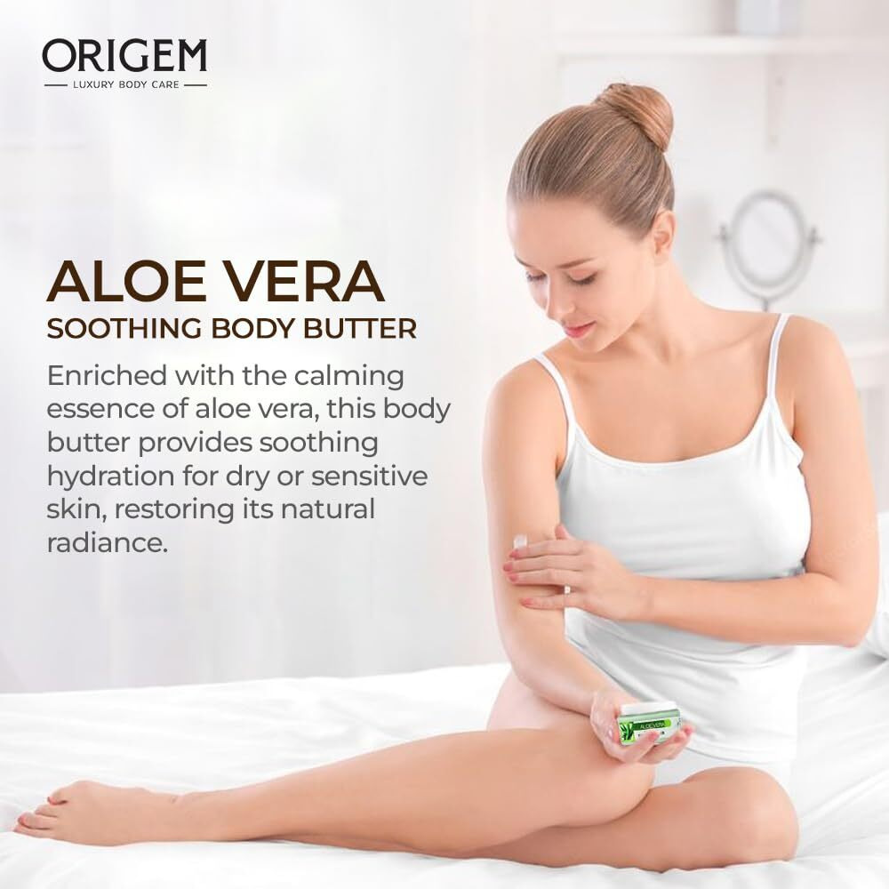 Origem Body Butter For Dry Skin - Ultra-Nourishing & Hydrating Cream With Aloe Vera, Argan Oil, Shea Butter & Honey - Moisturizer For Soft, Smooth Skin - 8 Oz
