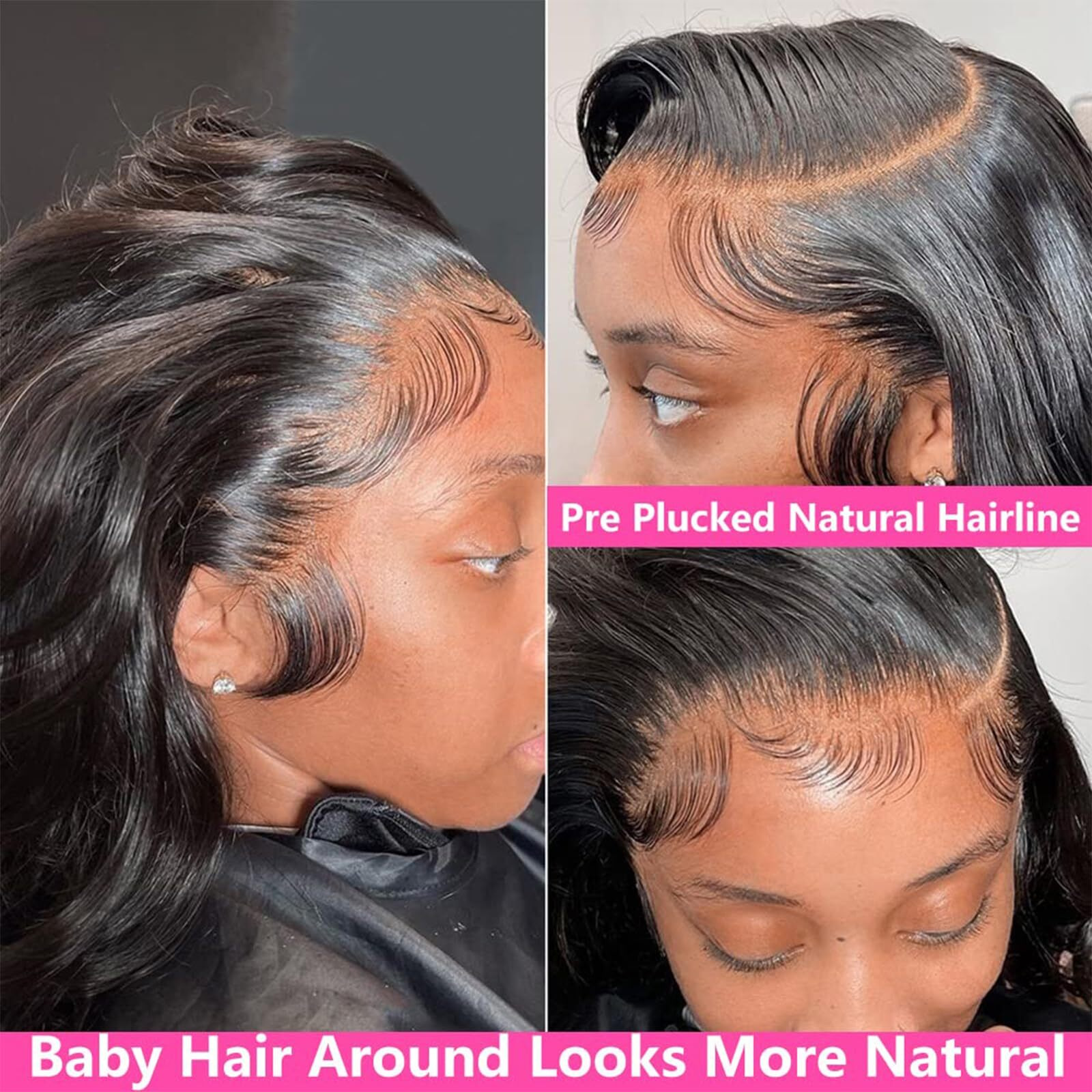 Mziio 24 Inch Body Wave Lace Front Wigs Human Hair 13X4 Hd Transparent Lace Frontal Pre Plucked 200% Density Glueless Wigs For Women Natural Black