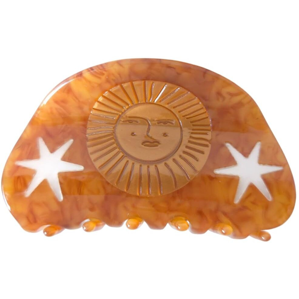 Novelty Boho Sun Hair Clip,Acetate Claw Clips,Big Hair Clips For Women,Funny Hair Clips For Girl,Gold
