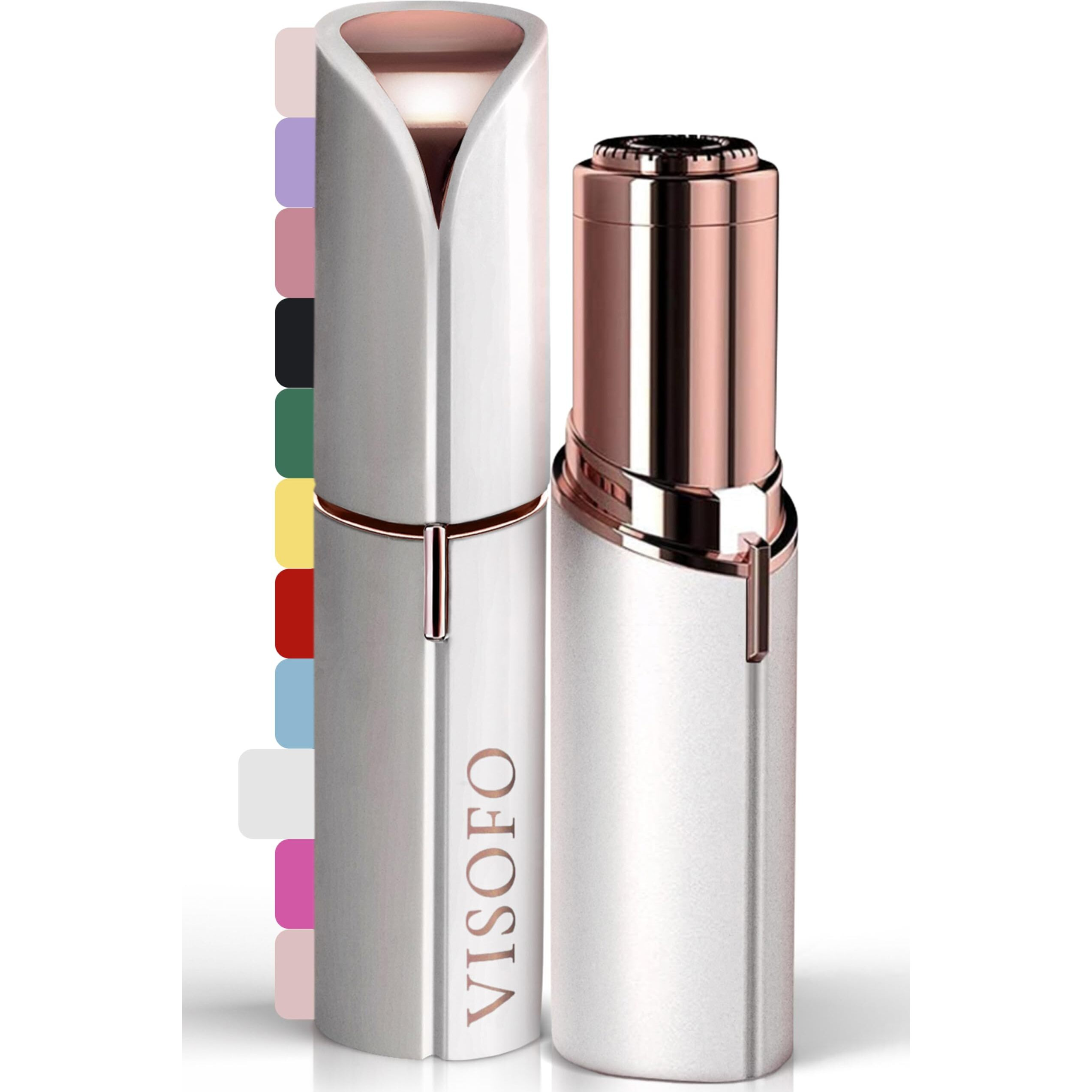 Facial Hair Removal For Women | Electric Razor Device Small Mustache Dermaplaning Remover Tools Tweezers Epilator Trimmer Face Dermaplane Shavers Beauty Gadgets Set Accessories By Visofo (Coral)