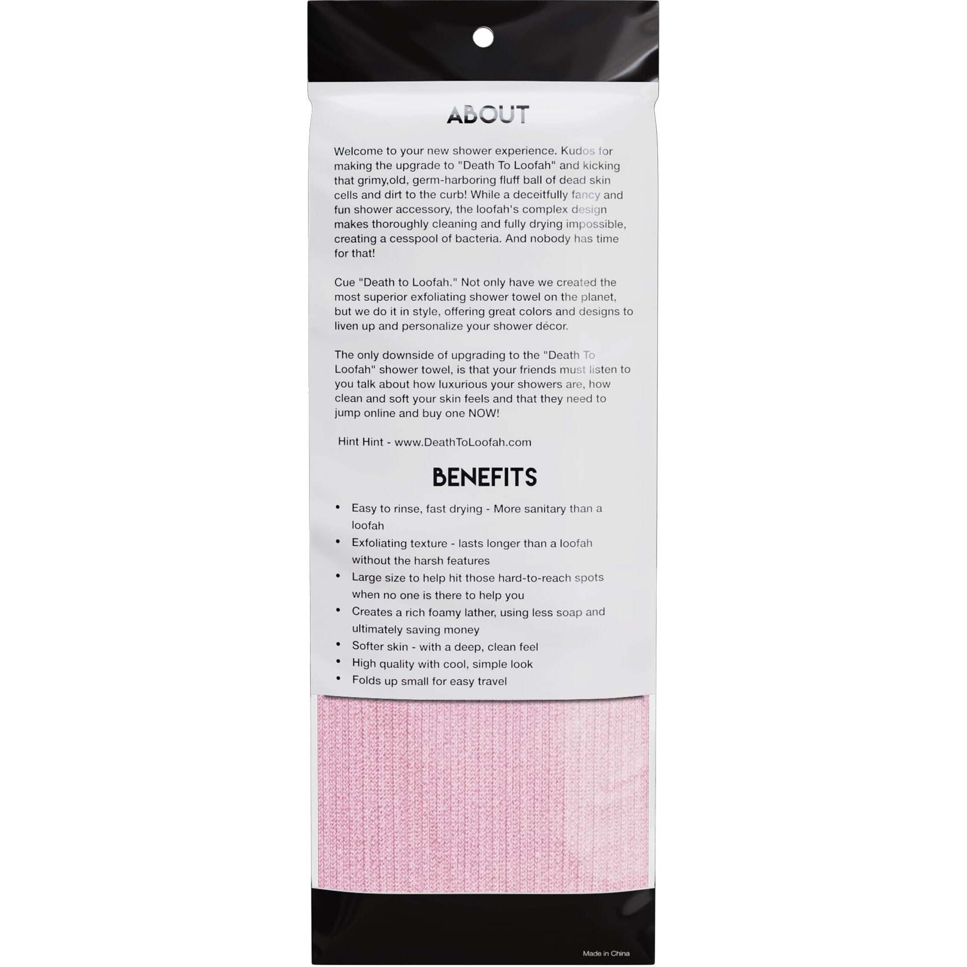 Death To Loofah Exfoliating Shower Towel - Japanese Style Body Scrubber, Back Scrubber, And Face Wash Cloth In One - Say Goodbye To Ordinary Washcloths