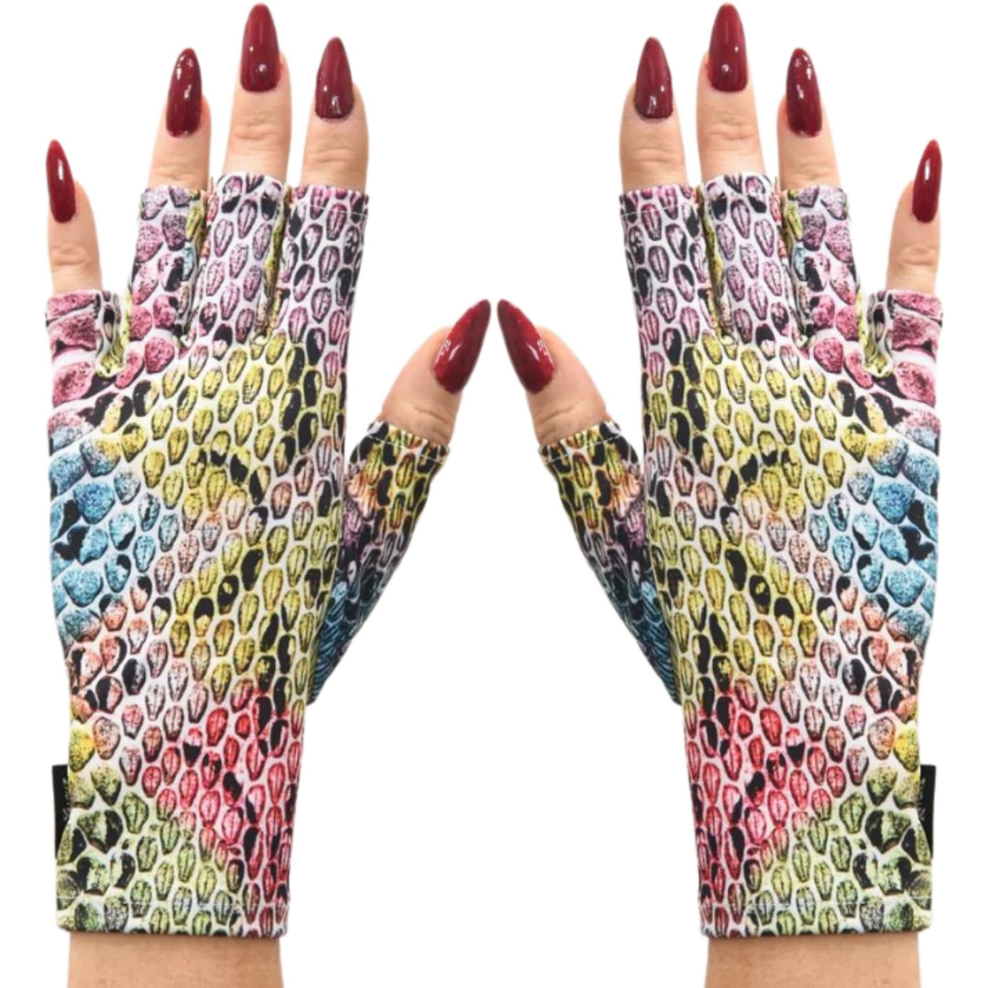 Maniglovz - The Original Upf 50+ Uv Light Protective Nail Gloves | Gel Manicure And Anti-Uv Fingerless For Women | Sun Protection For Driving | Upscale