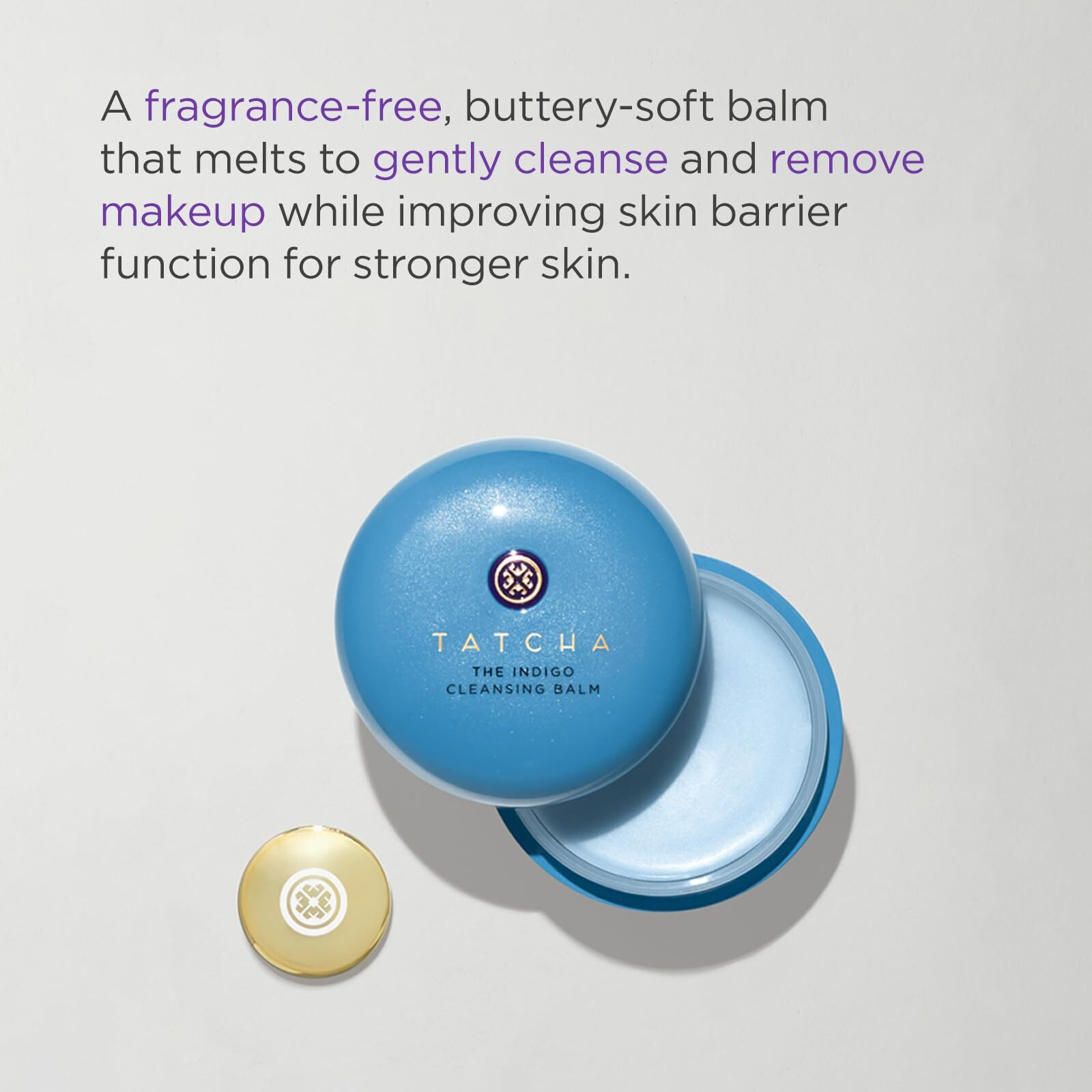 Tatcha The Indigo Cleansing Balm | Gentle Moistuirizing Cleanser, Fragrance-Free, Buttery-Soft Balm That Melts To Gently Cleanse & Remove Makeup | 1.9 Oz
