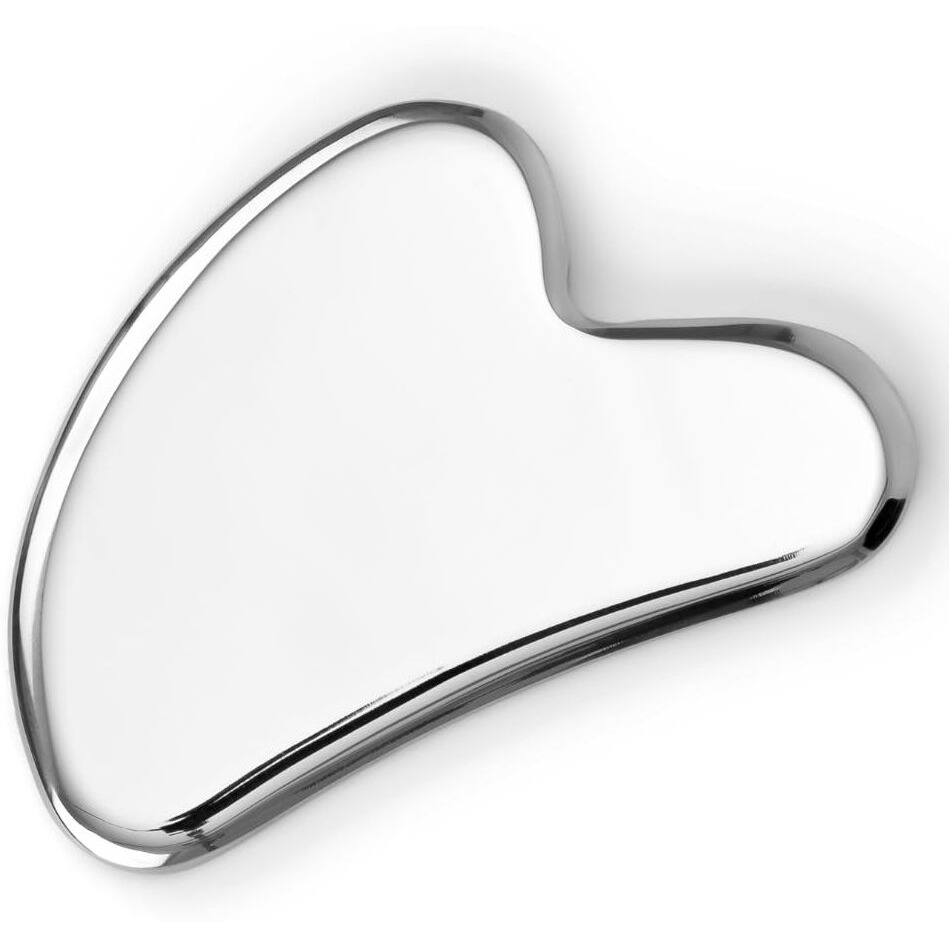 Sacheu Gua Sha Facial Tools Muscle Scraper - Face Gua Sha For Enhanced Lymphatic Drainage, Reduced Puffiness And Relieved Facial Tension, Metal Face Sculpting Tool With Travel Pouch