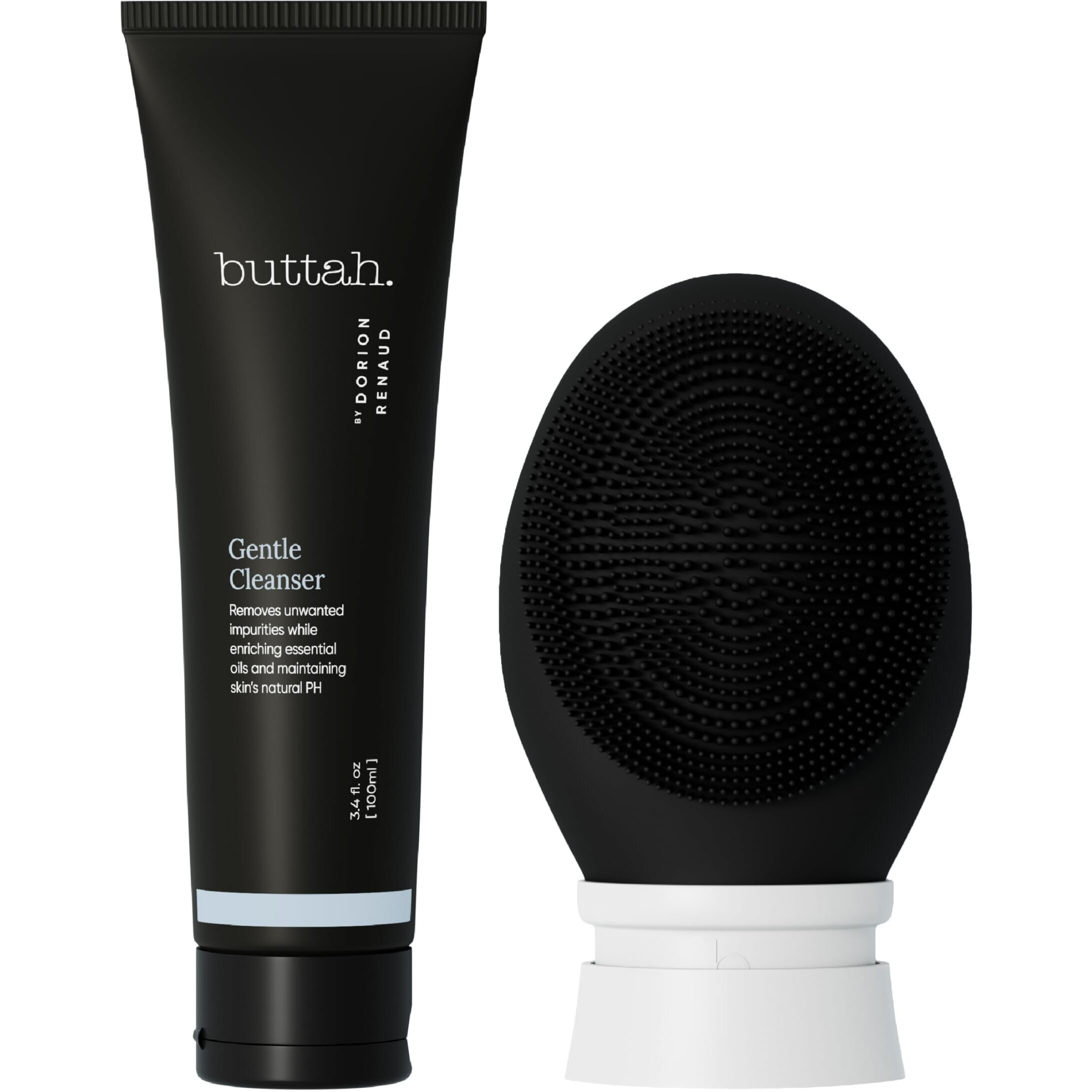 Buttah Skin By Dorion Cleanse + Vibe Brush Kit | Vibe Cleansing Face Brush | Buttah Facial Cleanser 3.4Oz | 2-Speed Sonic Pulsating - Gentle Exfoliation - Water Resistant