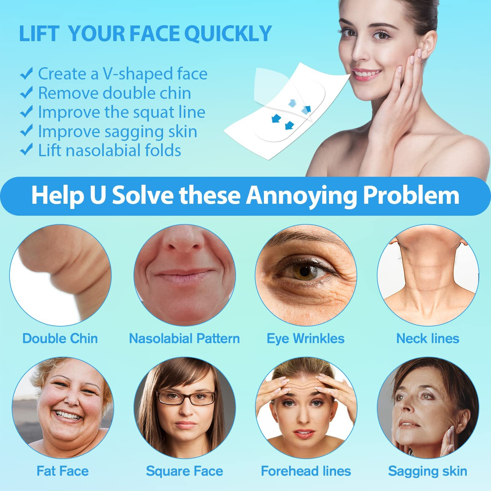 Face Lift Tape Invisible,156Pcs Face Tape Lifting Invisible Face Lifter Tape Neck Tape Facelift Tape Makeup Tape Instant Face Lift Facial Tape For Double Chin Saggy Skin Jowls Eyes Brows Wrinkles