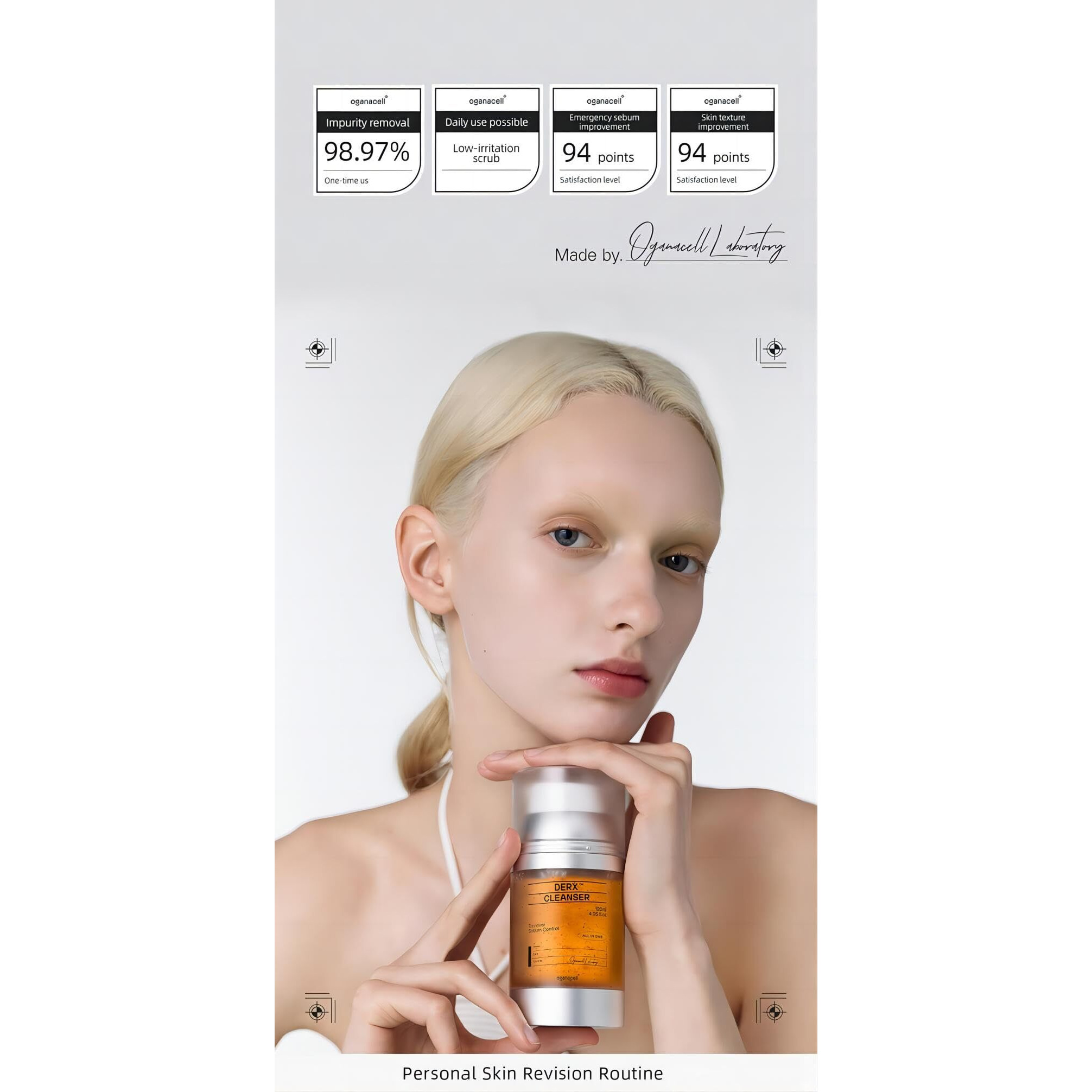 Oganacell Derx Revitalizing Facial Cleanser With Peptides & Walnut Microbeads - Gentle Exfoliating Gel For All Skin, 120Ml