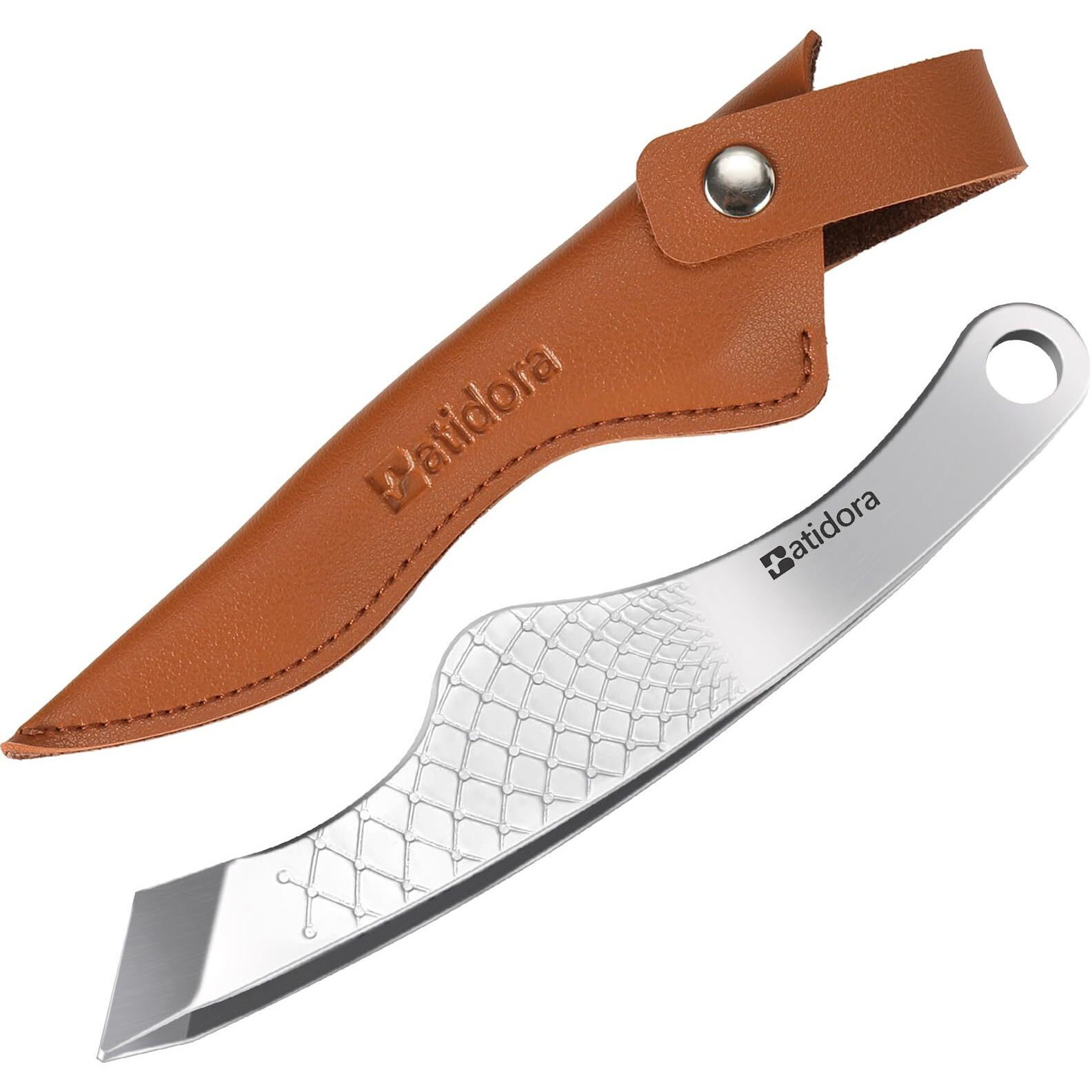Shaped Beard & Facial Hair Tweezers For Men & Women - 18Mm/0.71 Inch Wide Slant Tip Multi-Hair Plucking For Eyebrows, Underarms - Anti-Slip Grip With Elegant Brown Pu Storage Pouch