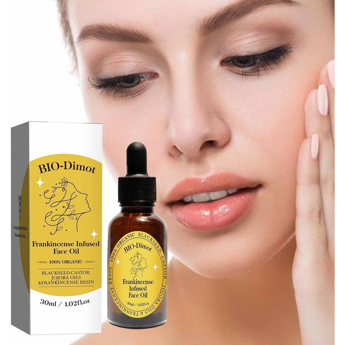 30 Ml Frankincense Essential Oil,Organic Castor & Jojoba Oils For Face Anti-Aging Facial Moisturizer Serum,Natural Skincare Hydrates Skin Moisturizing (1 Pcs)